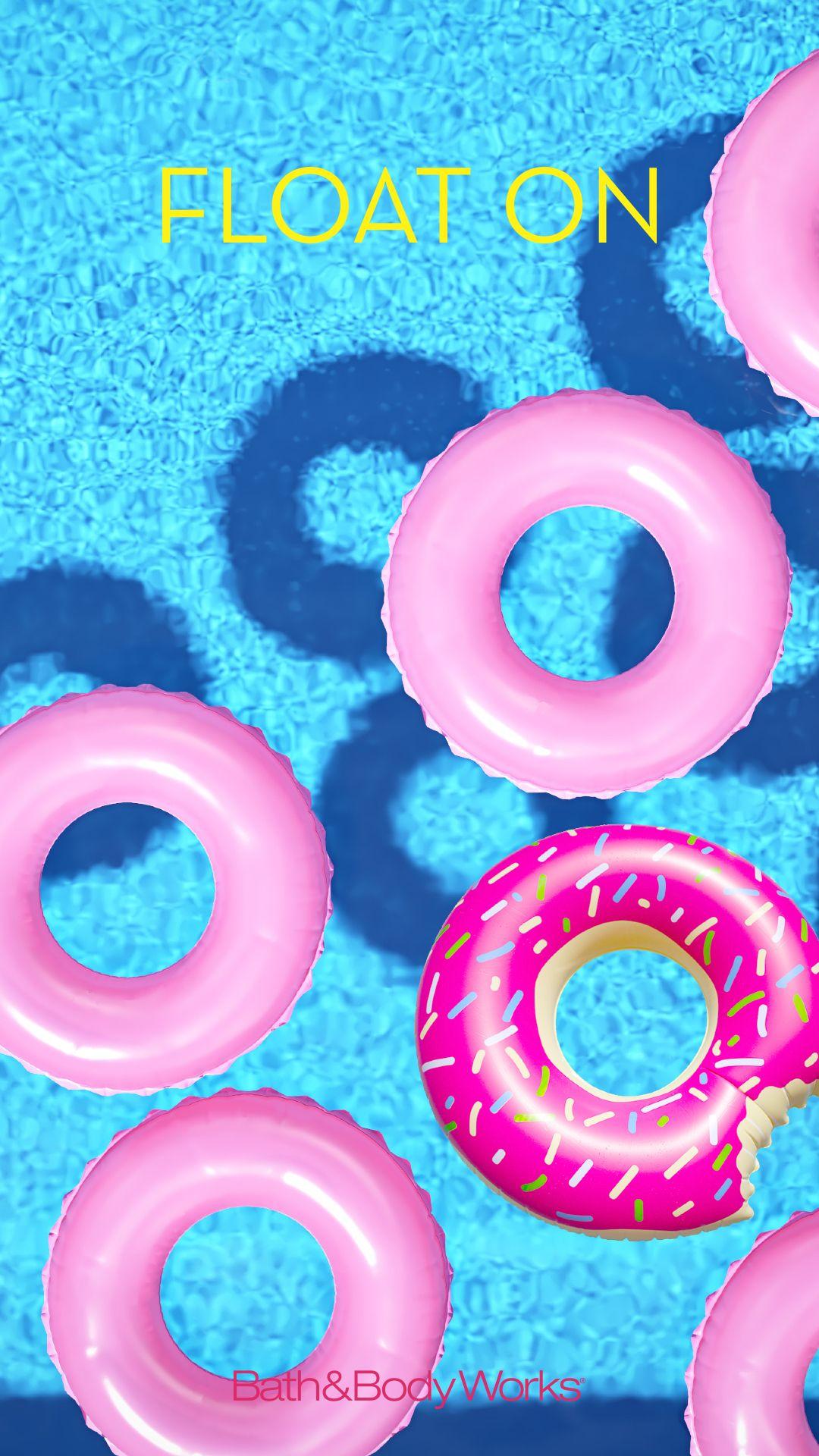 Bath and Body Works iPhone wallpaper donut pool floaties