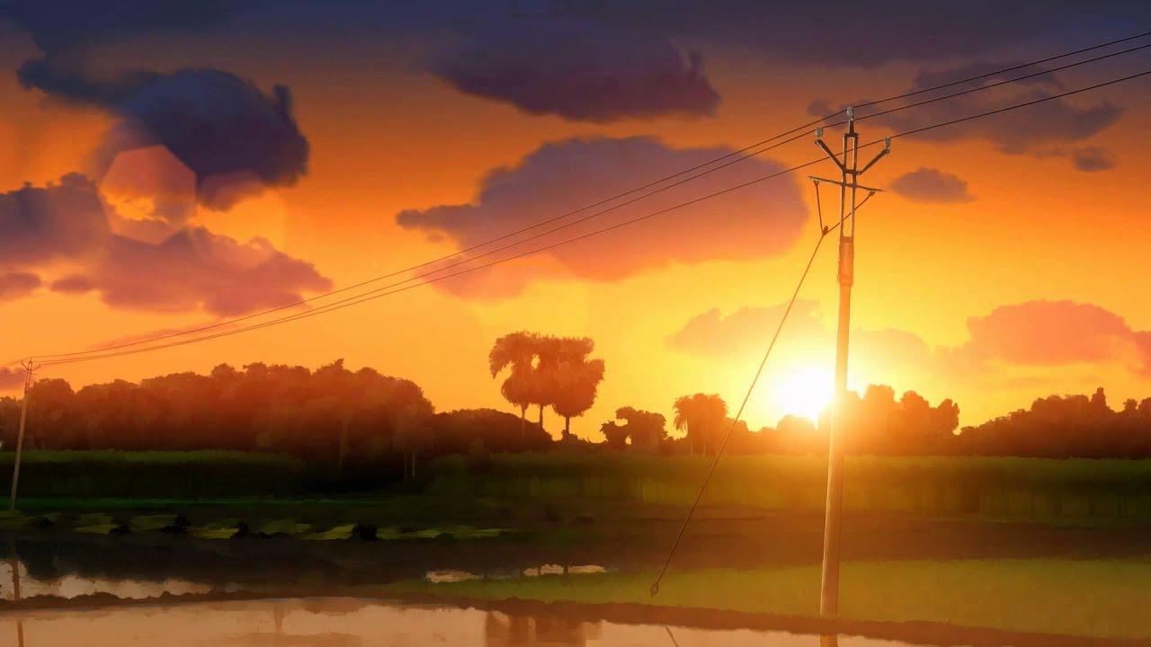 Sunset First Anime Style Landscape Animation