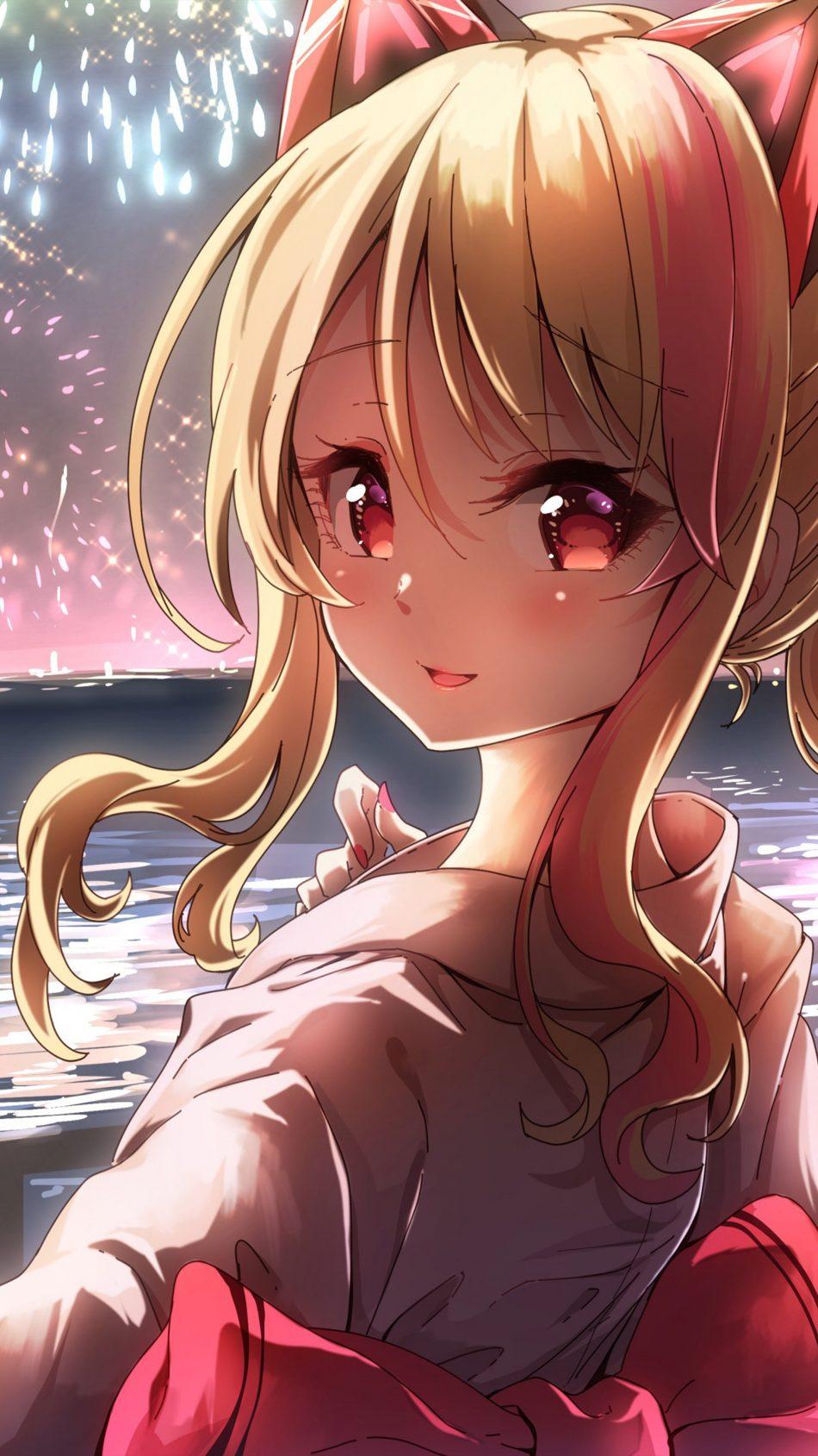 Anime Girl Fireworks 4k Ultra HD Mobile Wallpaper Wallpaper HD Mobile For Girl Wallpaper & Background Download