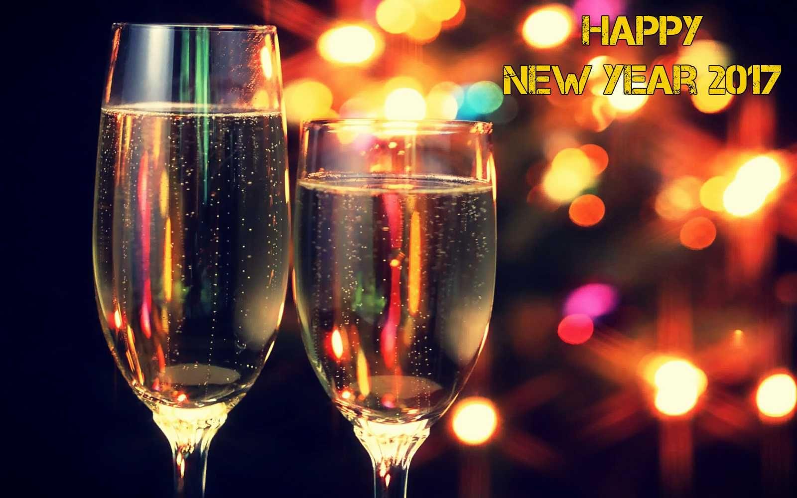 Beautiful New Year Wallpaper 2017. Champagne, New Year