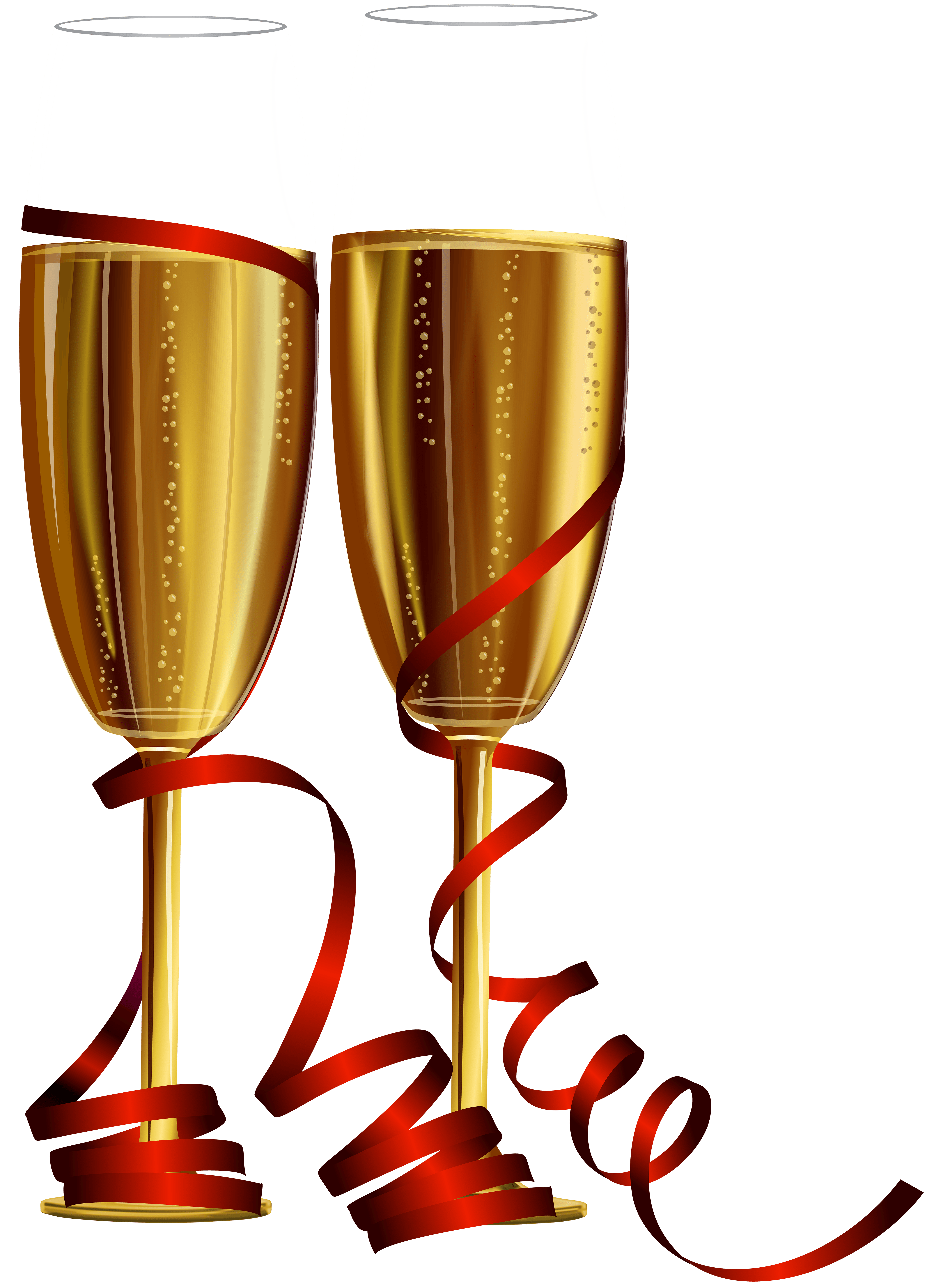 New Year Champagne Glasses PNG Clip Art