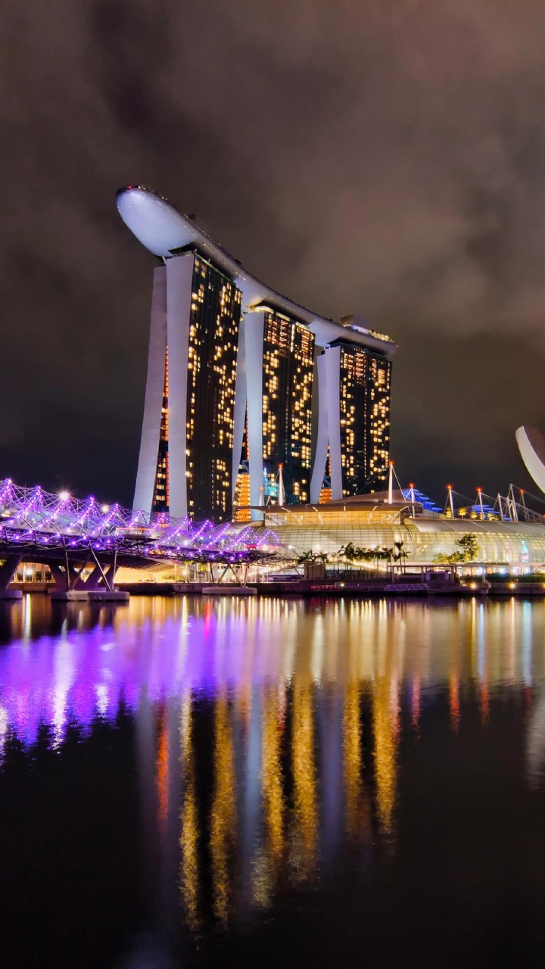 City singapore hotel night iPhone 8 Wallpaper Free Download