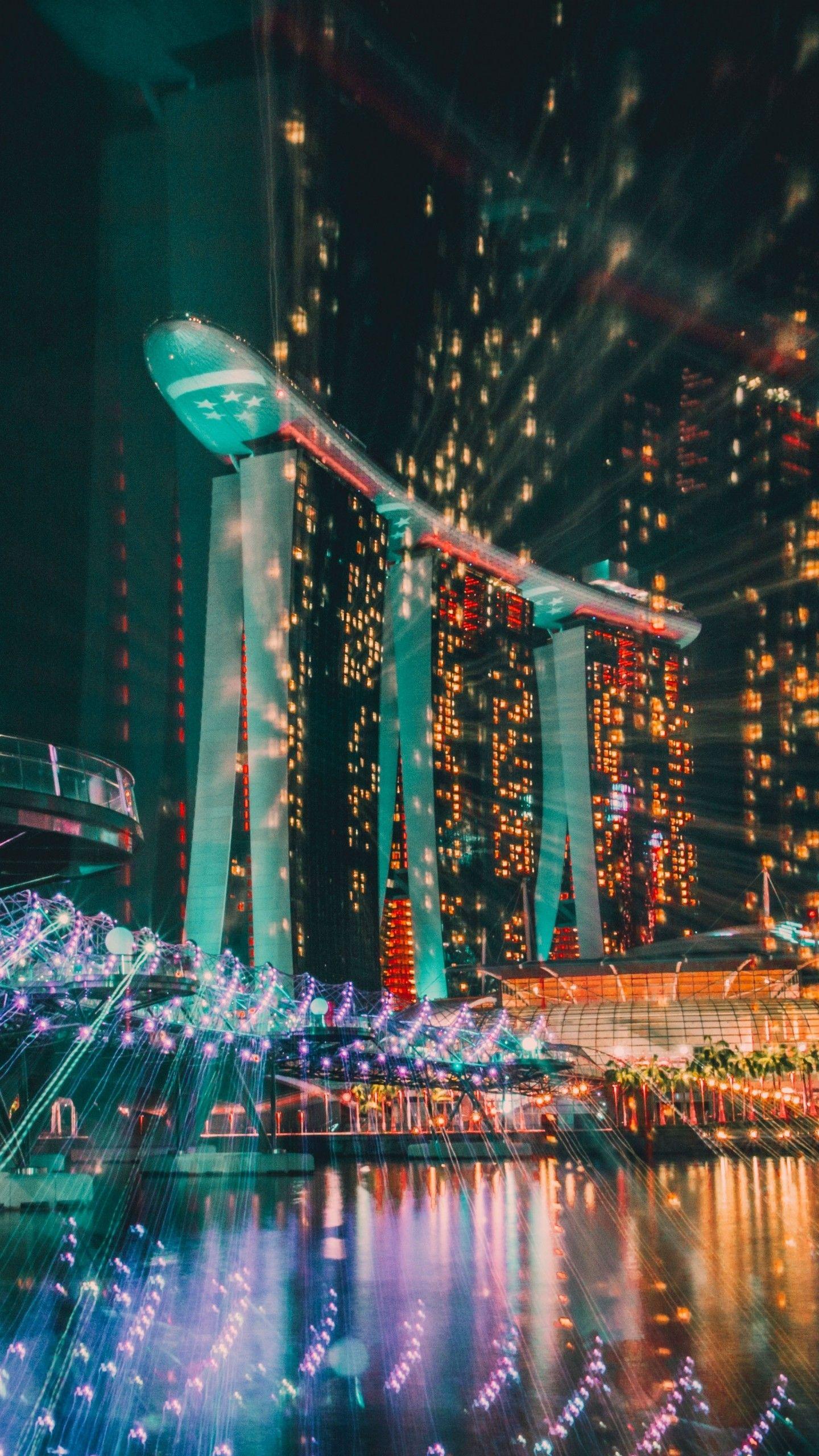 Singapore Night Building Wallpaper - [1440X2560] in 2019