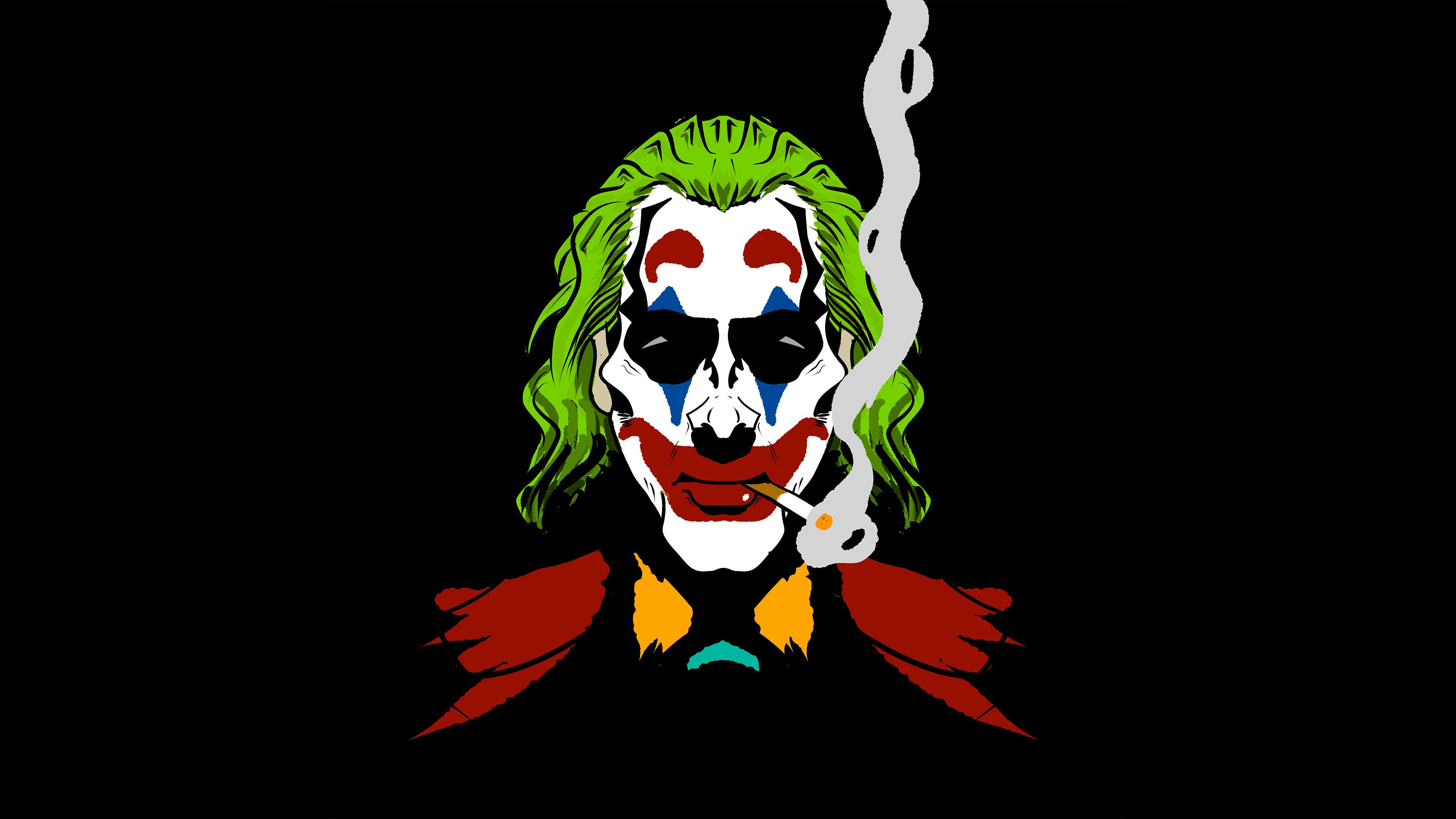 Joker Smoking Wallpaper, HD Minimalist 4K Wallpaper, Image