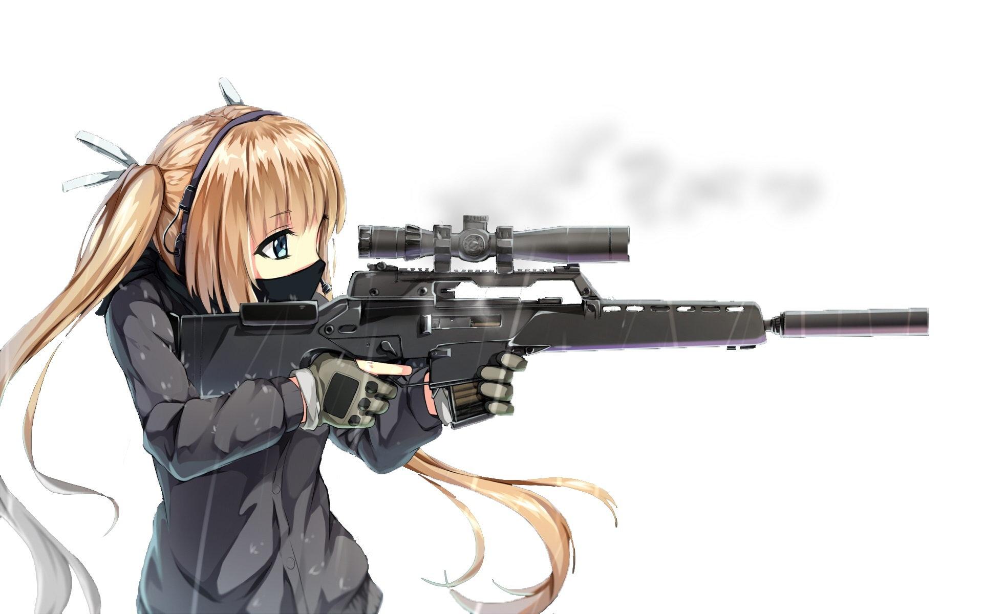 Anime girl sniper assassin Wallpaper and Free