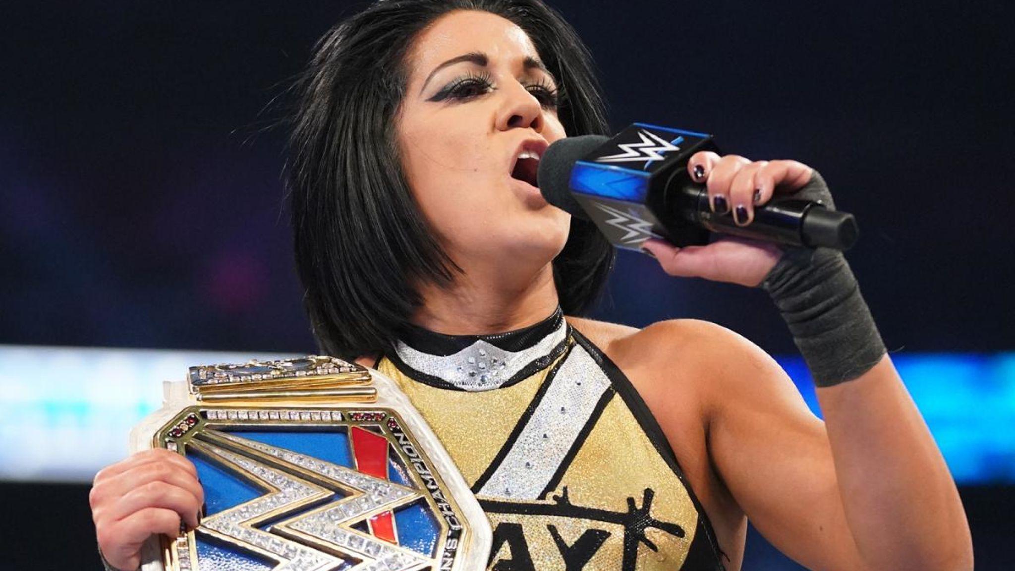 Watch WWE star Bayley's new entrance after her shock heel turn left fans in tears