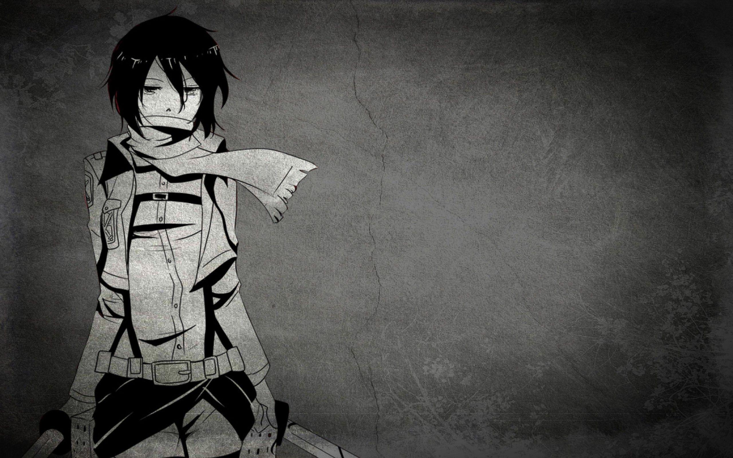 Grayscale Anime Wallpaper Free Grayscale Anime Background
