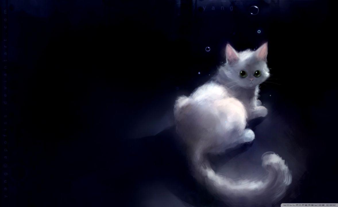 Cute Anime Girl With Cat Wallpaper HD Desktop. Bronze