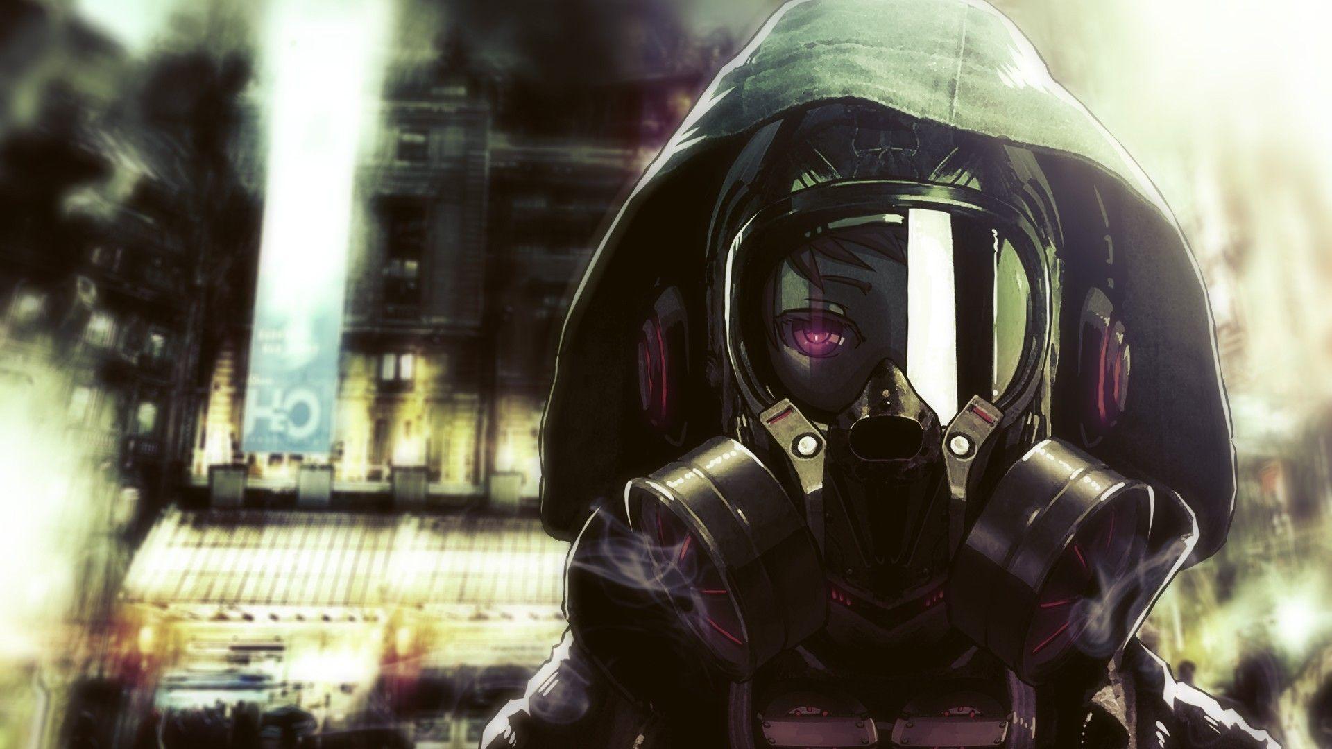 Sci Fi Computer Wallpaper, Desktop Backgroundx1080. Anime gas mask, Gas mask girl, Gas mask