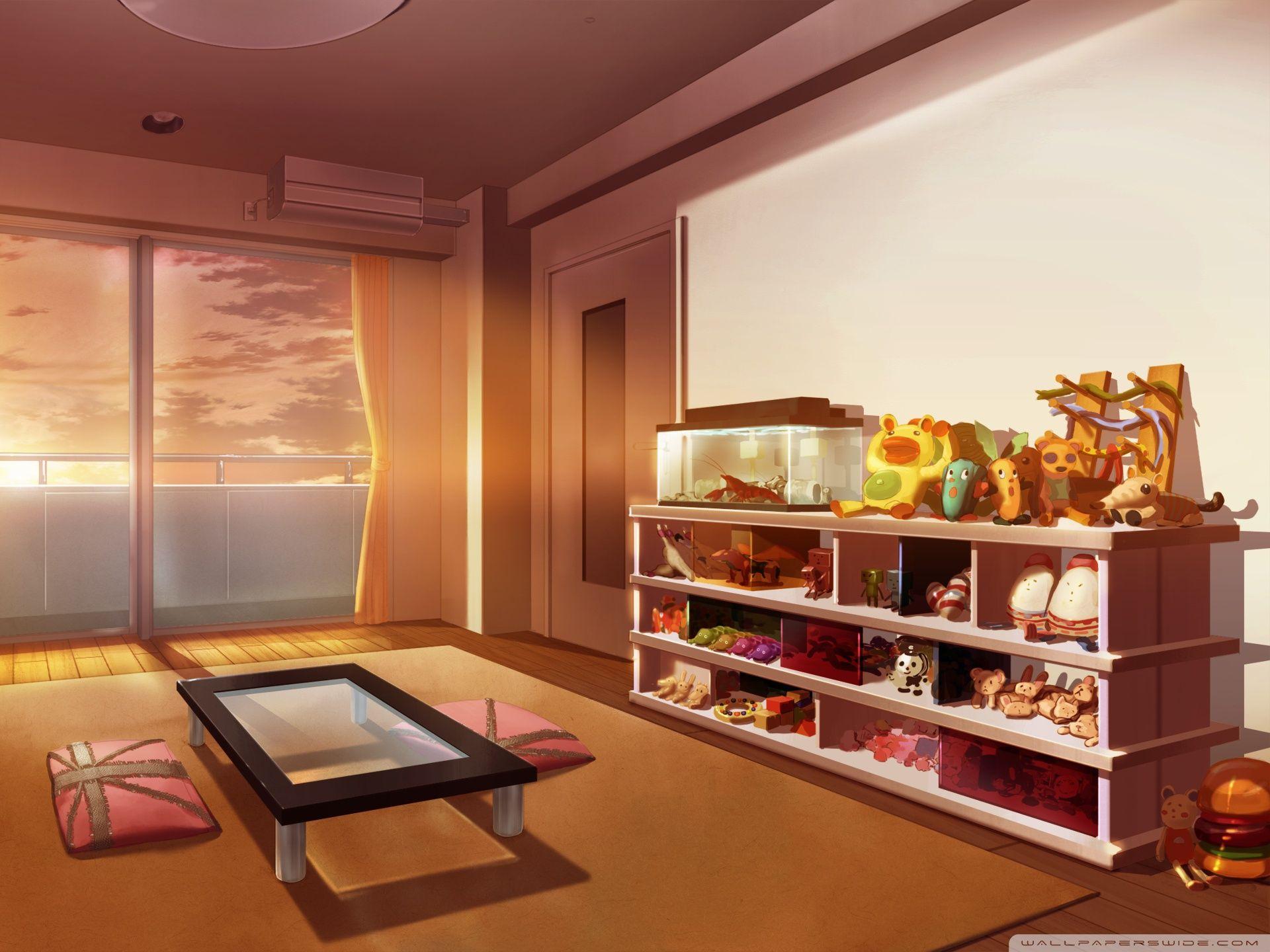 Bedroom House Anime Scenery Background Wallpaper. Japanese room