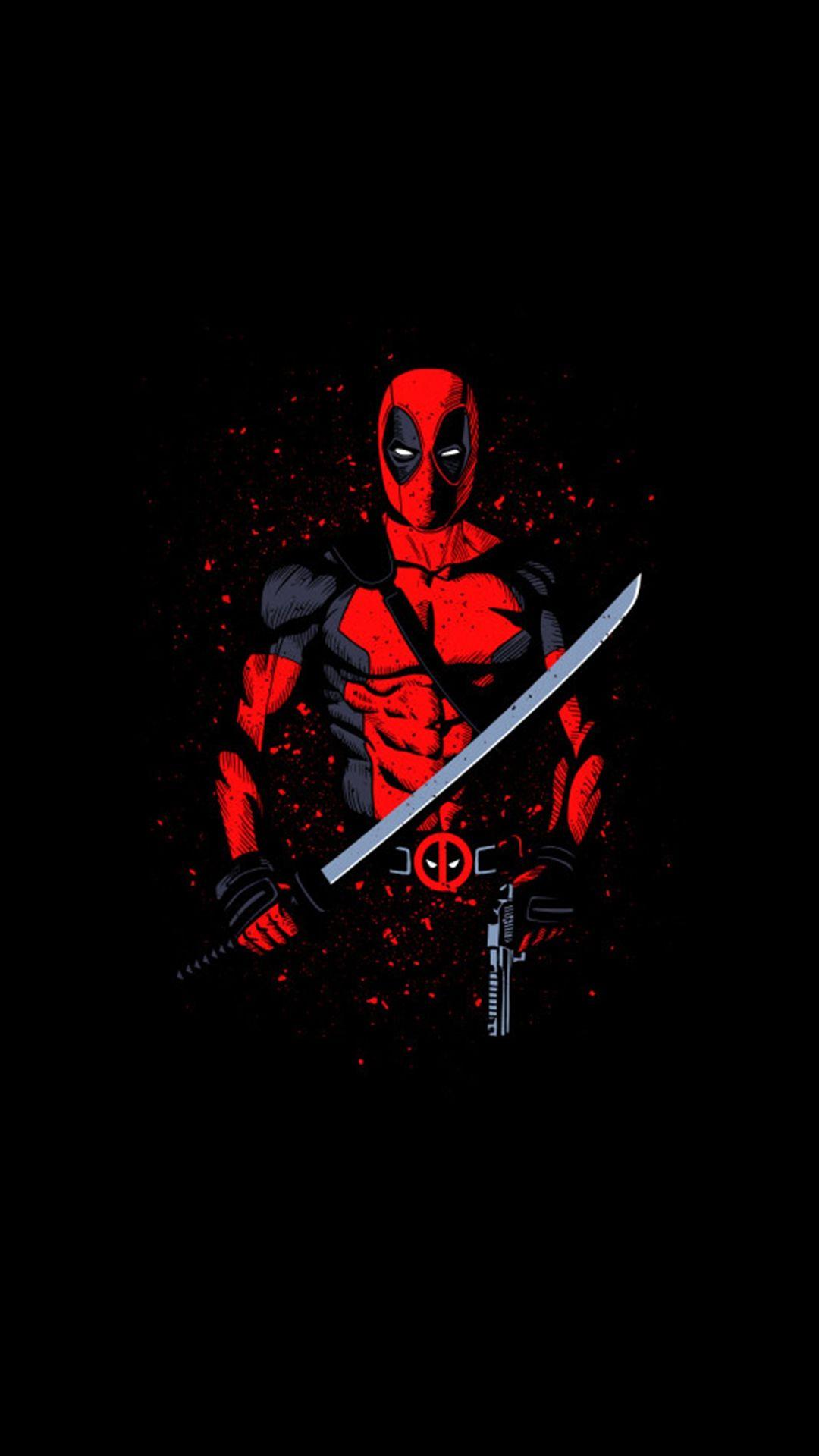 Deadpool with Sword iPhone Wallpaper. Superhero wallpaper