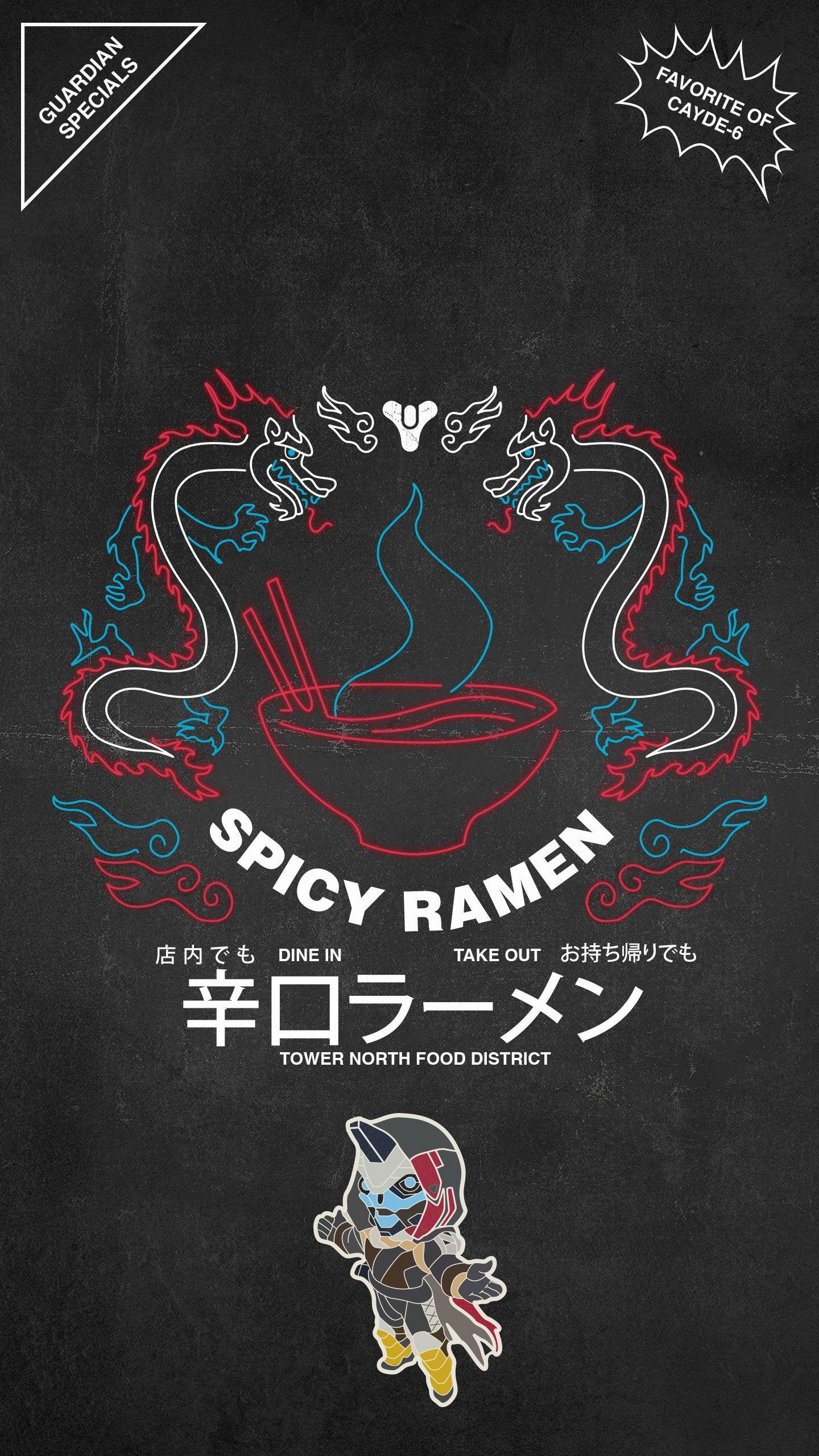 Cayde's Spicy Ramen Shop Wallpaper (Mobile & Desktop): DestinyTheGame