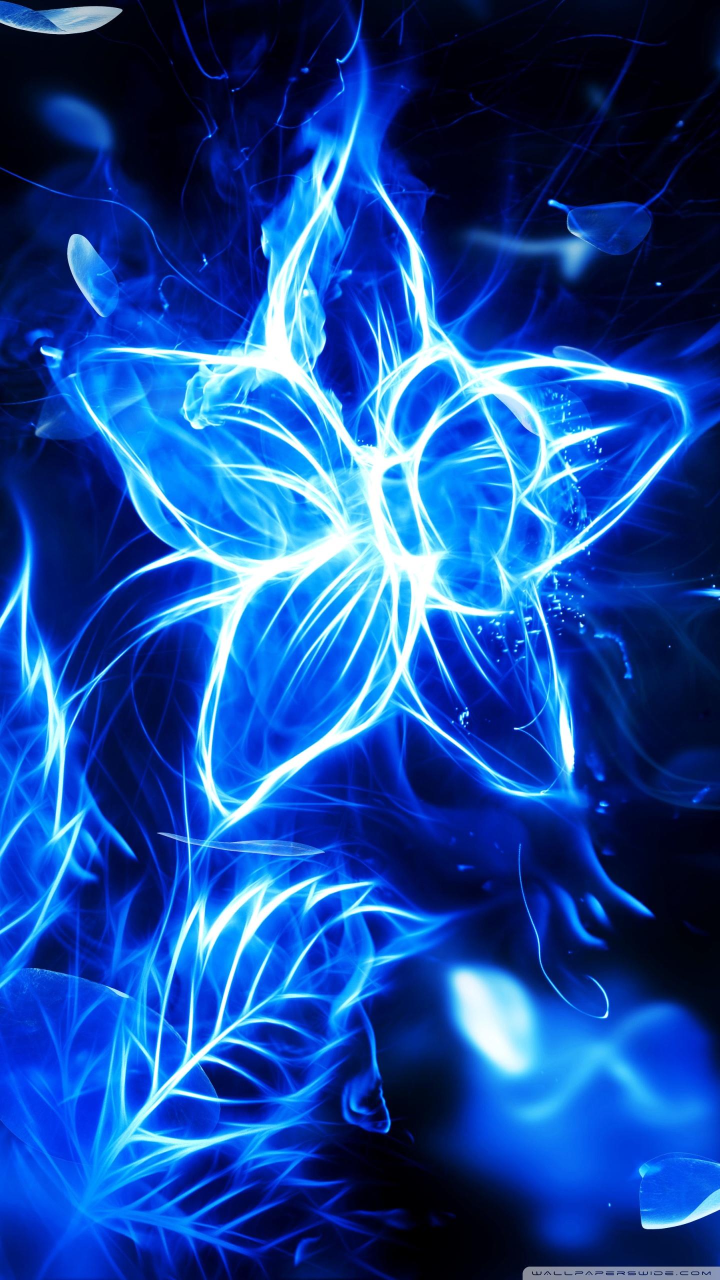 Blue Fire Flower Ultra HD Desktop Background Wallpaper