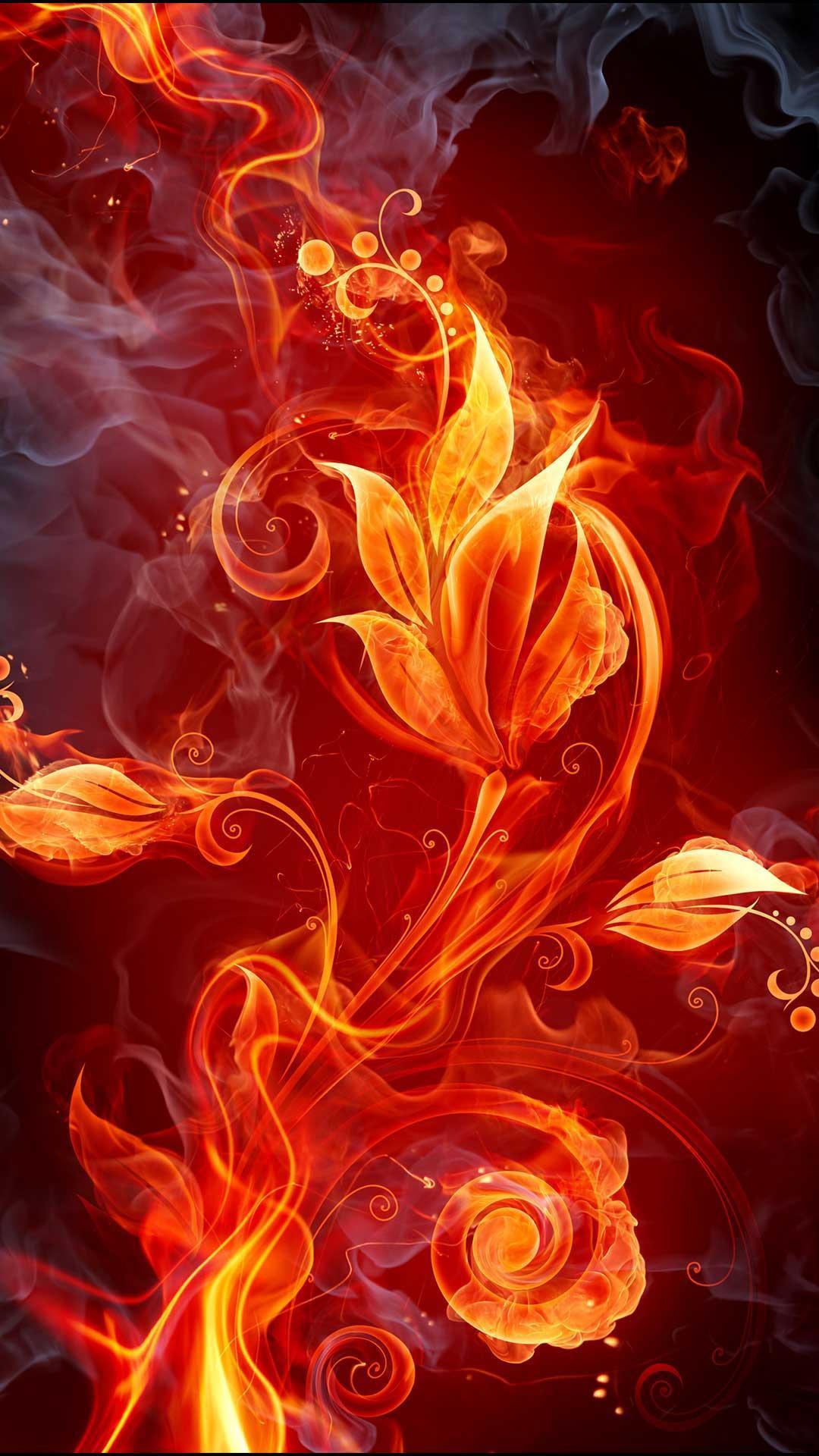 Fire Flower Wallpaper For SMS for Android