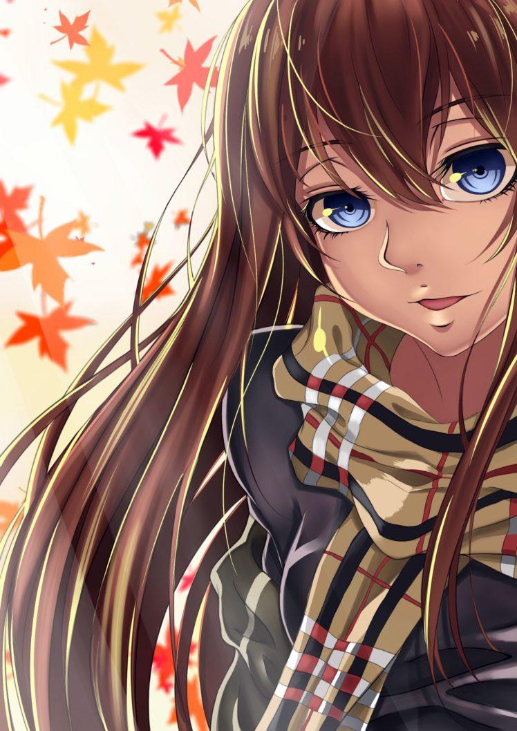 Anime Girl With Brown Hair And Blue Eyes 1211