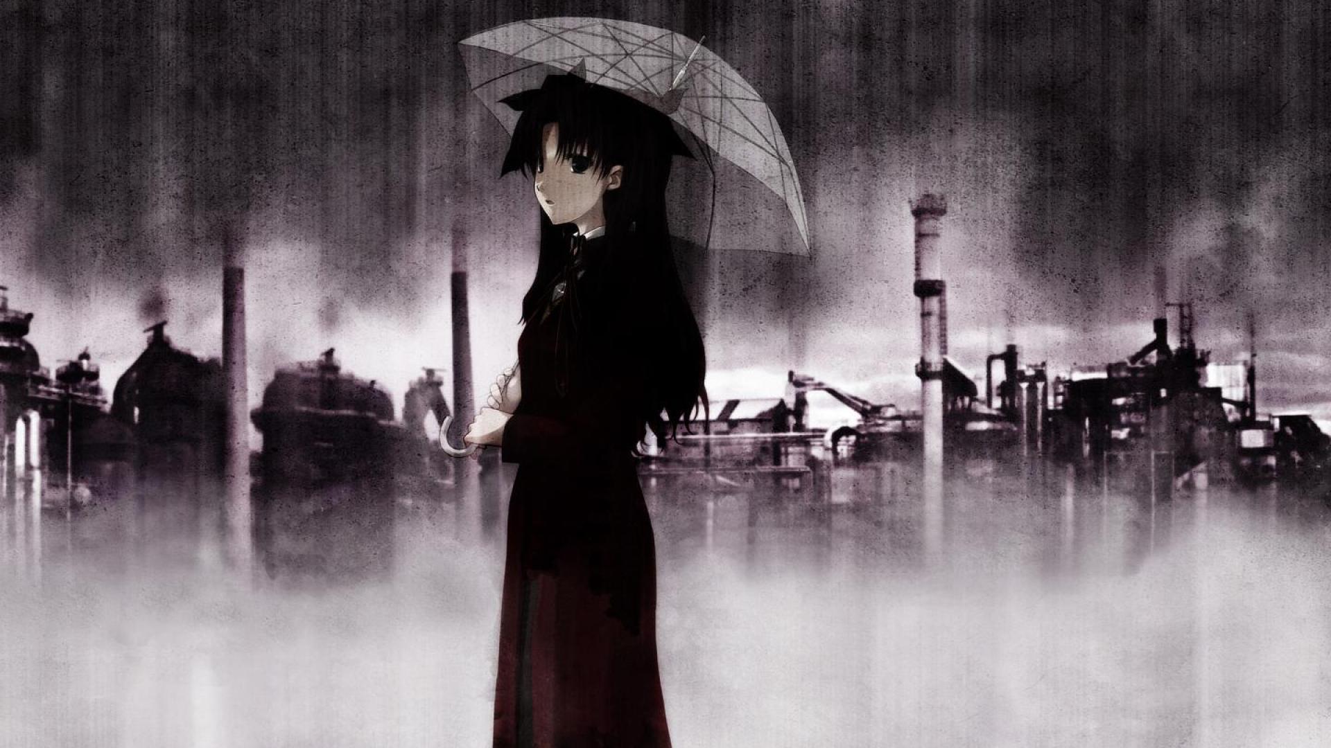 Dark Sad Anime Wallpaper Bajo La Lluvia, HD