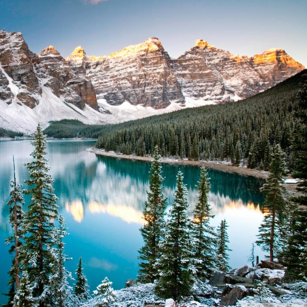 Winter, Moraine Lake, Alberta, Canada Ultra HD Desktop