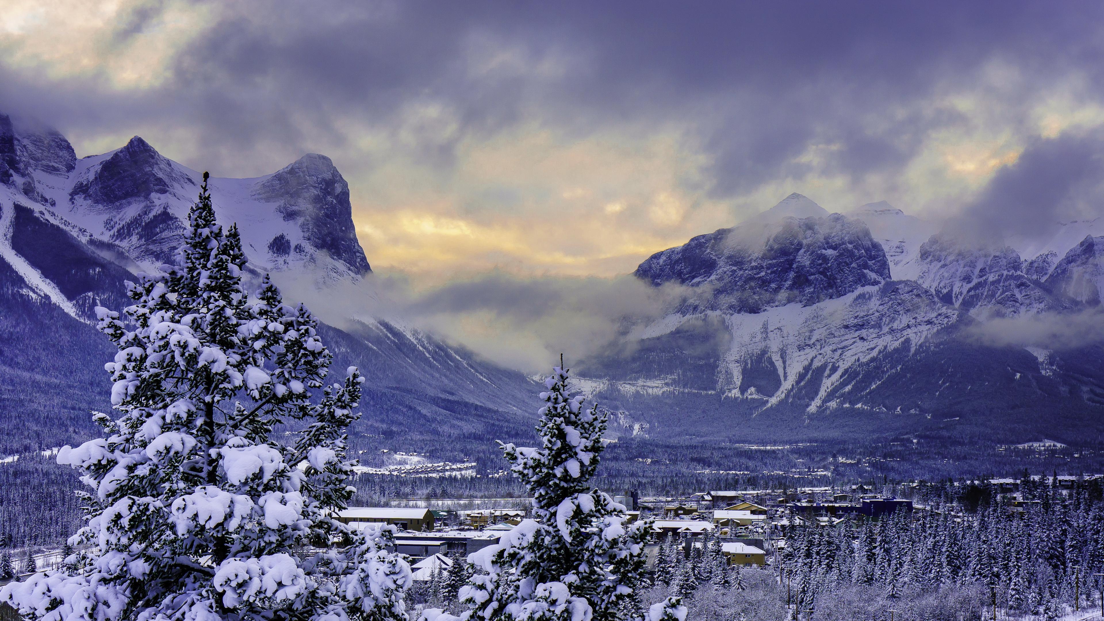Banff National Park in Alberta, Canada in Winter 4k Ultra HD
