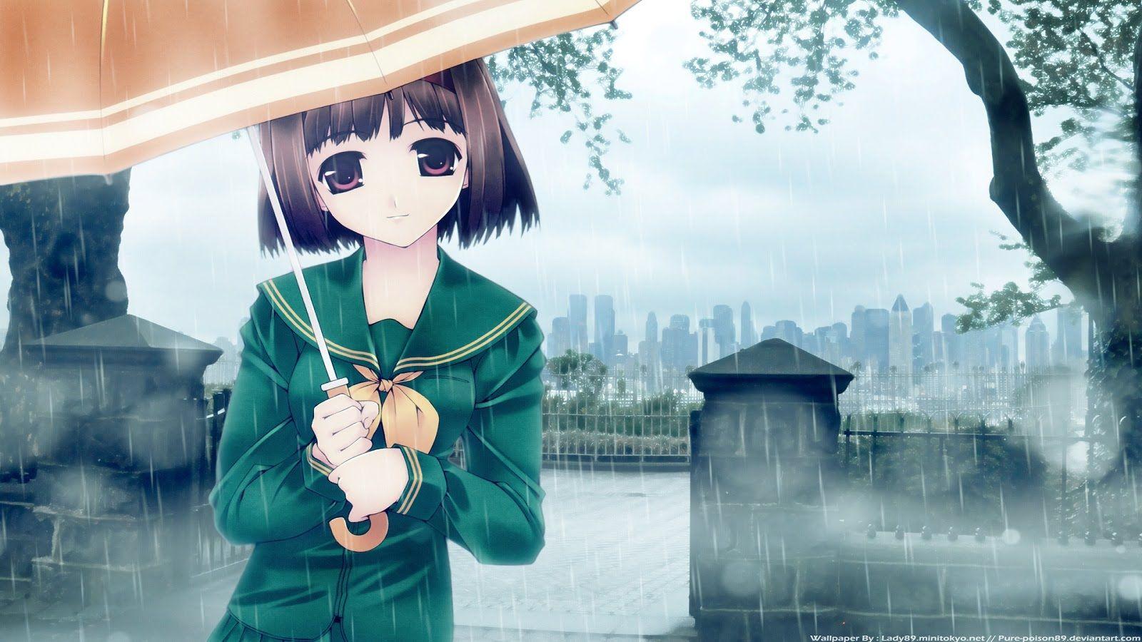 Anime Sad Girl Scenery Rain Wallpapers - Wallpaper Cave