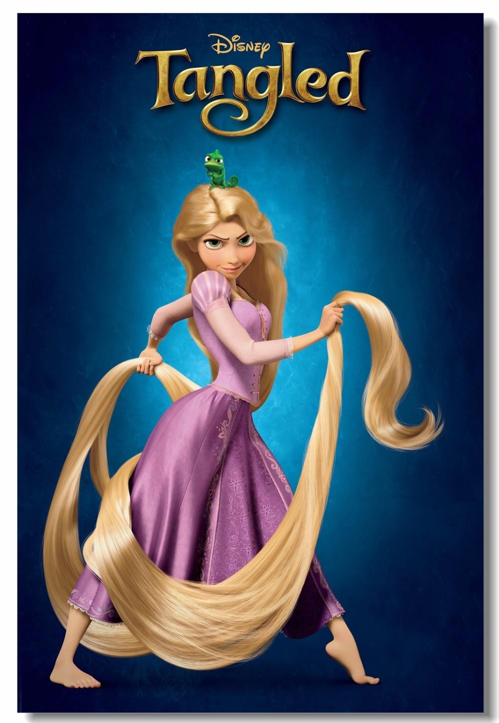 US $5.99 25% OFF. Custom Canvas Wall Decor Tangled Film Poster Tangled Rapunzel Wall Stickers Mural Anime Wallpaper Kids Room Decorations #-in
