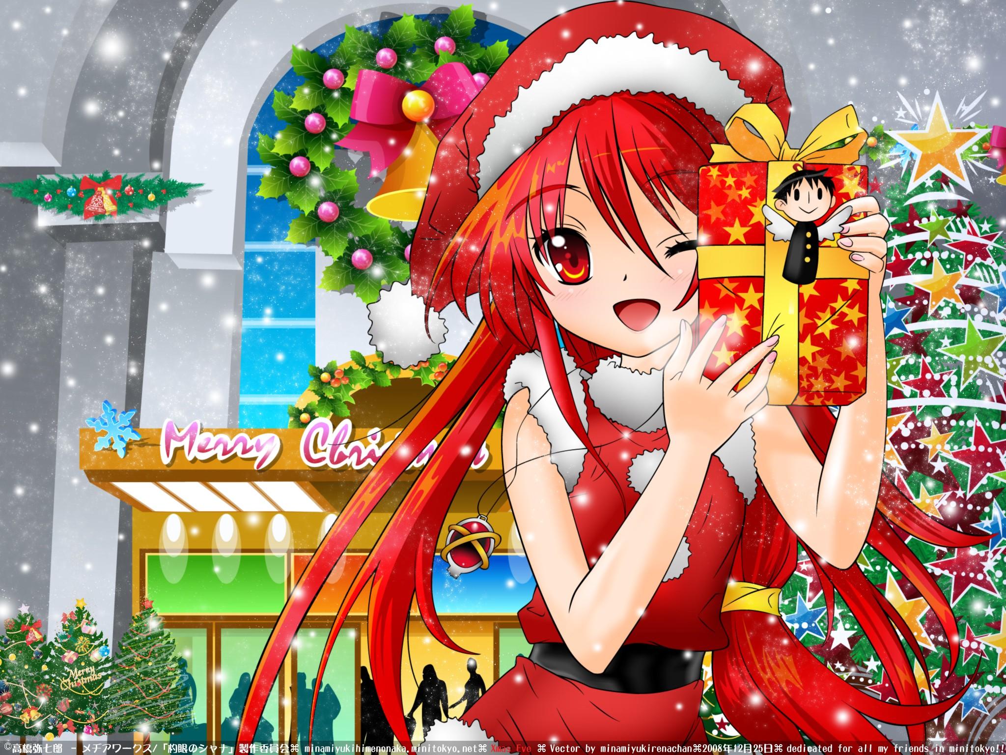 Anime Christmas Wallpaper HD Girl Christmas Present
