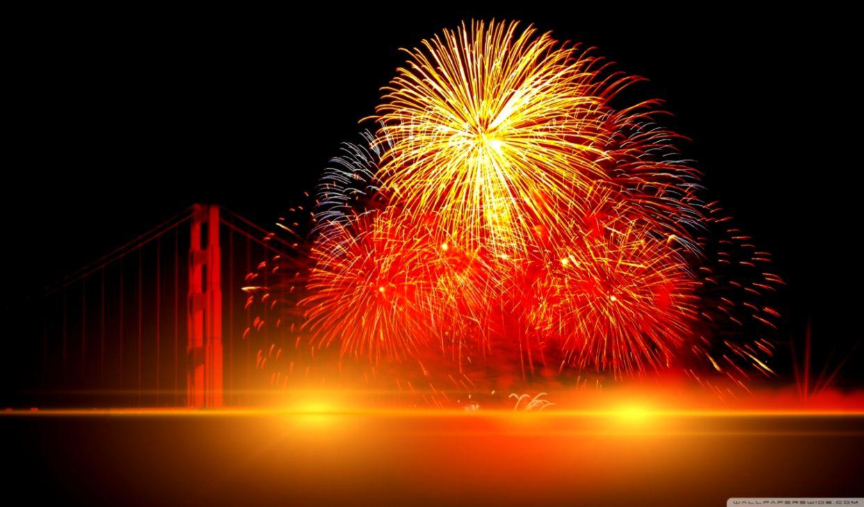 Happy New Year Fireworks HD Wallpaper