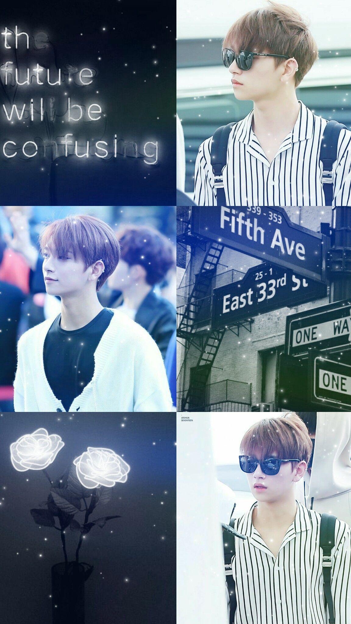 Seventeen Joshua. Aesthetic. Grey. Aesthetic