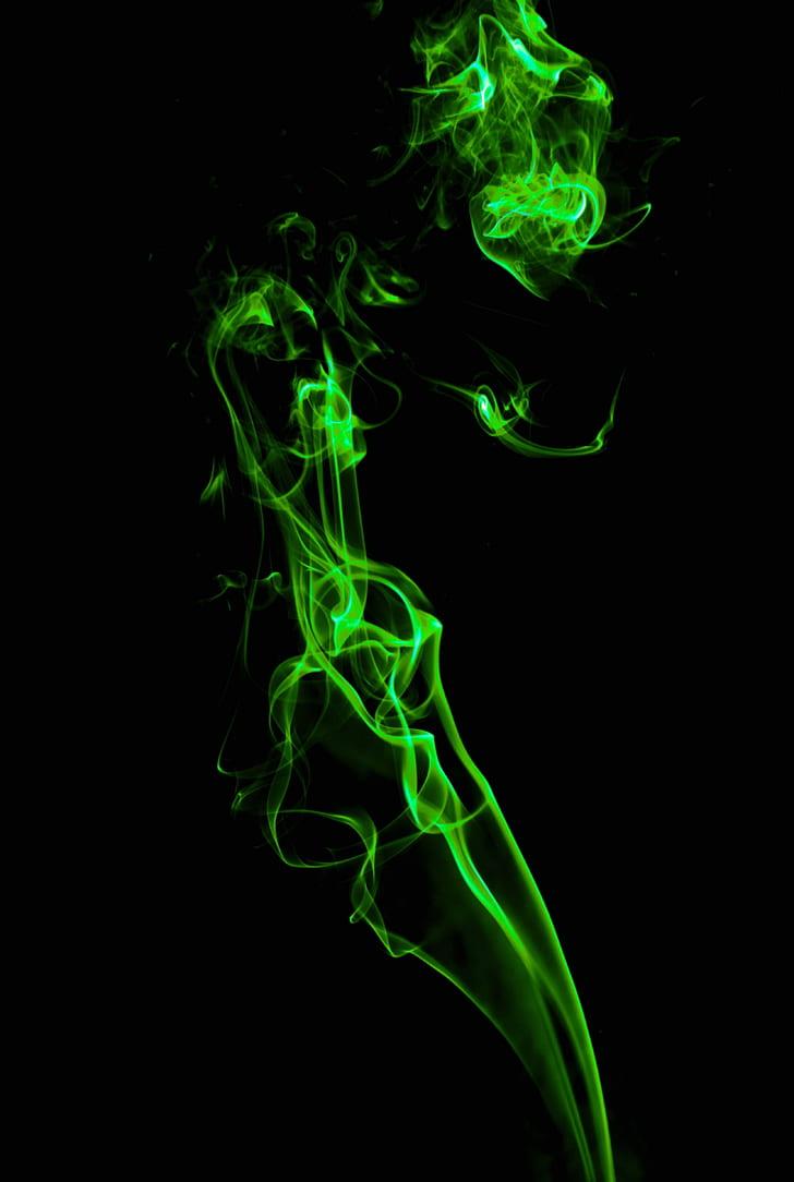 HD wallpaper: smoke, green, shroud, clot, dark, colored