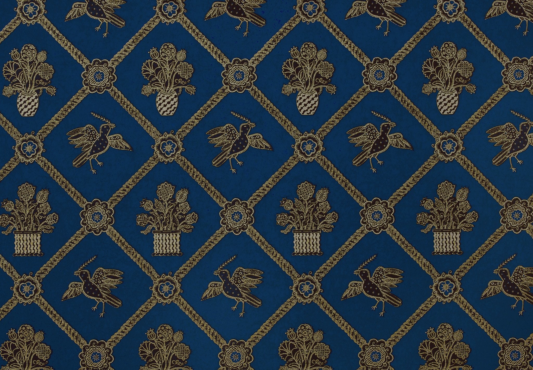 Navy Blue and Gold Wallpaper