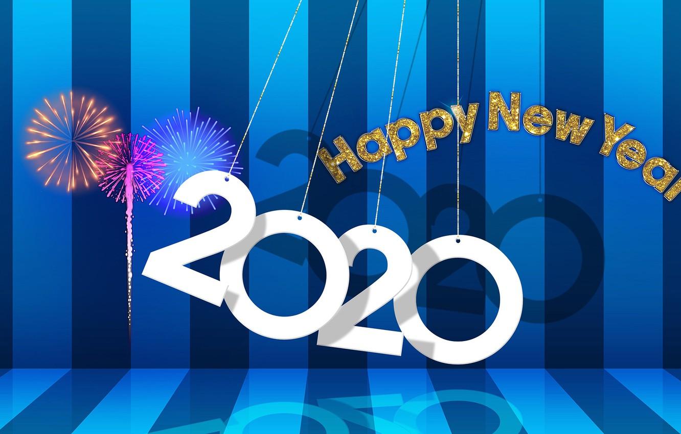 Wallpaper background, New year, fireworks, New Year, 2020