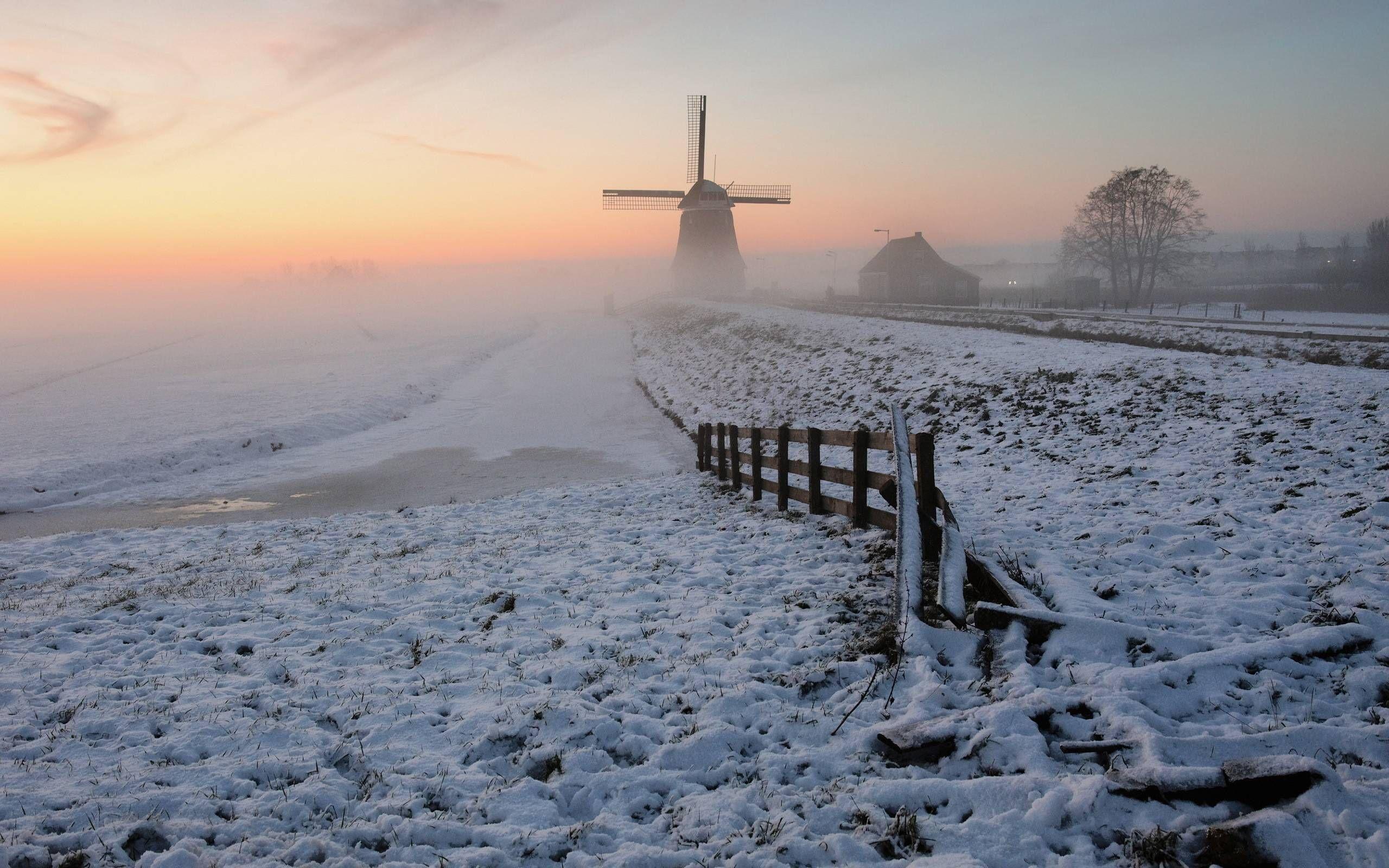 Winter Morning on a Dutch Village. Winter wallpaper, Winter