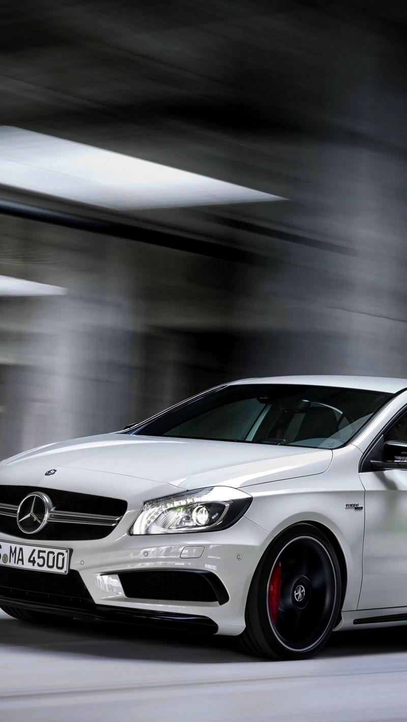 Download Wallpaper 800x1420 Mercedes Benz, A Amg, White