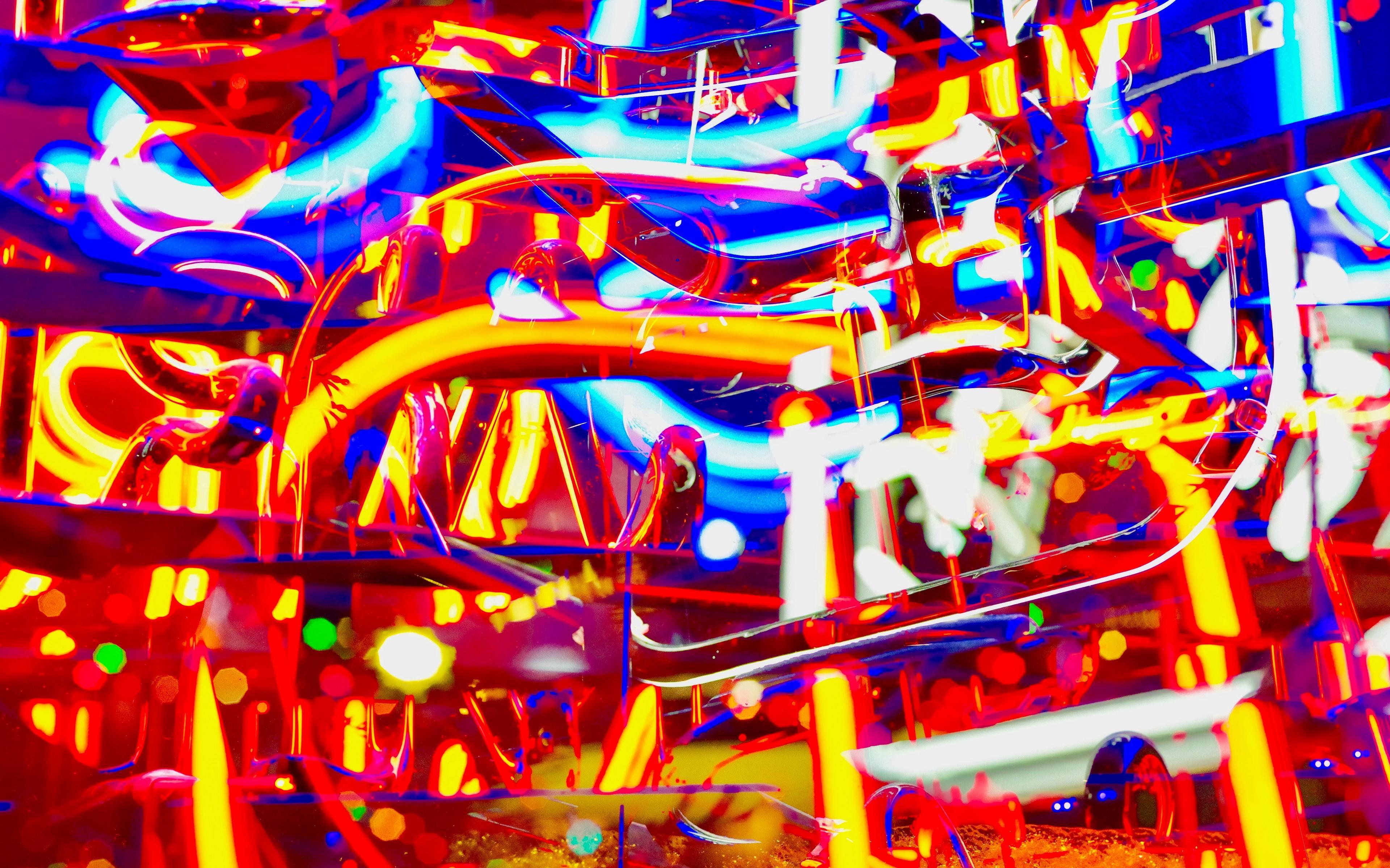 Download wallpaper 3840x2400 neon, light, colorful, bright