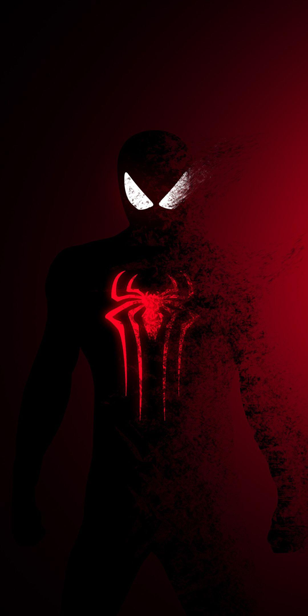 Spider Man, Spider Man: Far From Home, Dark Red, Fade Effect, Art Wallpaper. Marvel Comics Wallpaper, Avengers Wallpaper, Superhero Wallpaper