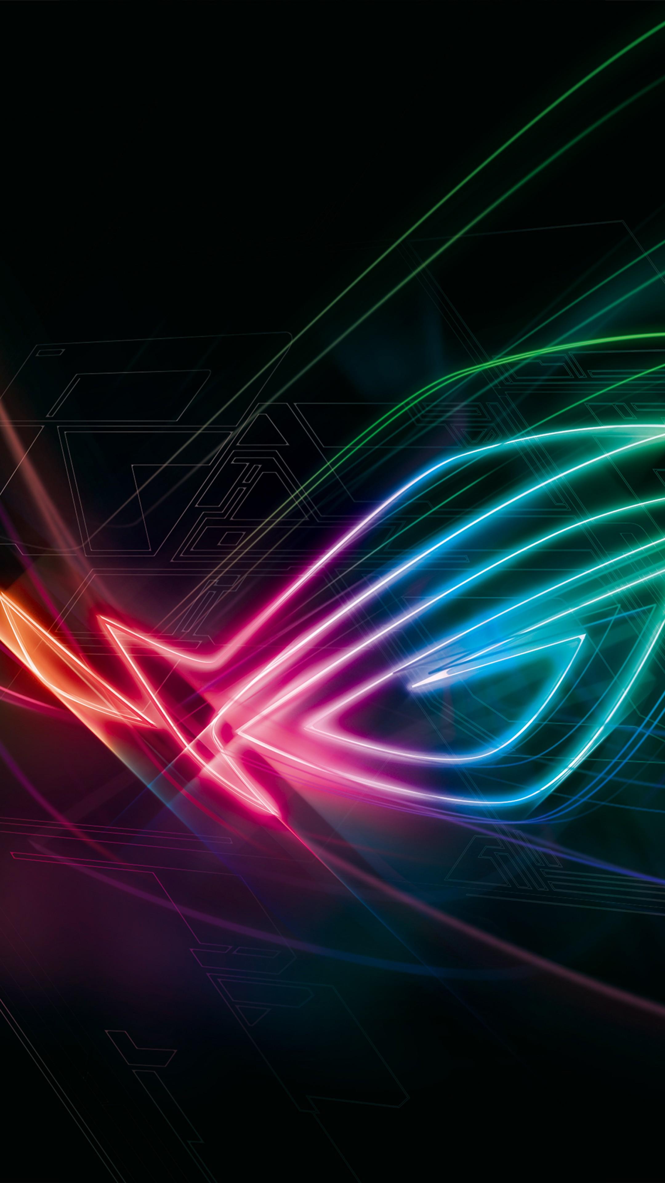 Wallpaper Asus ROG Phone colorful, Android 9 Pie, 4K, OS