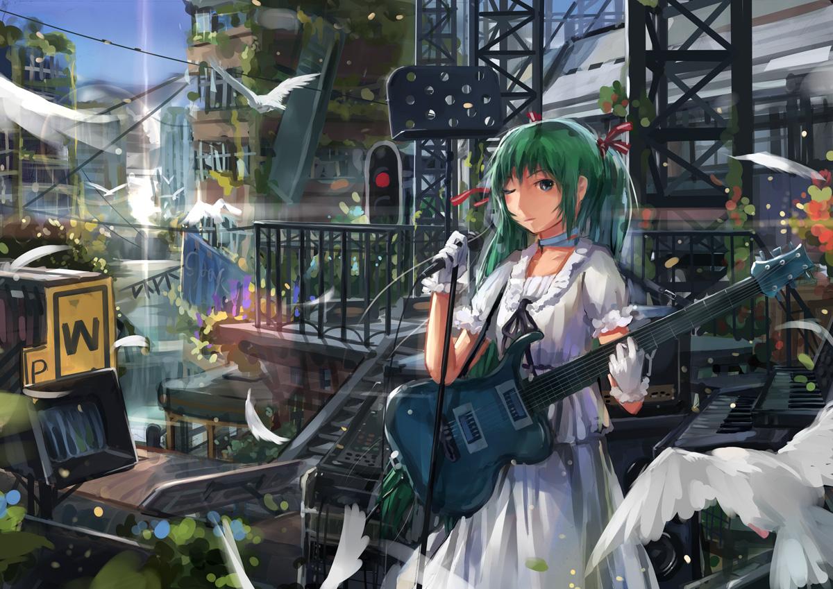 Anime Girl With Guitar Wallpaperx849