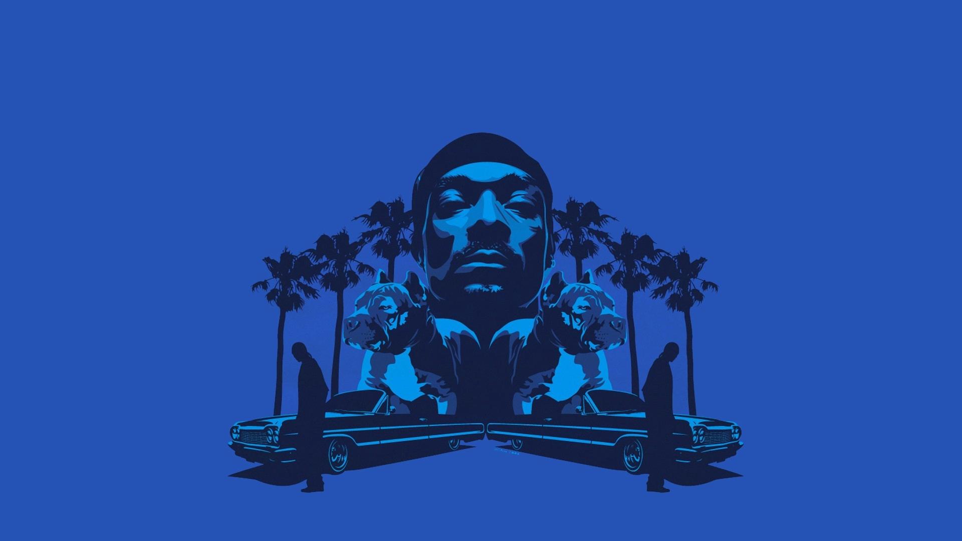 Download wallpaper 1920x1080 snoop dogg, dogs, trees, cars