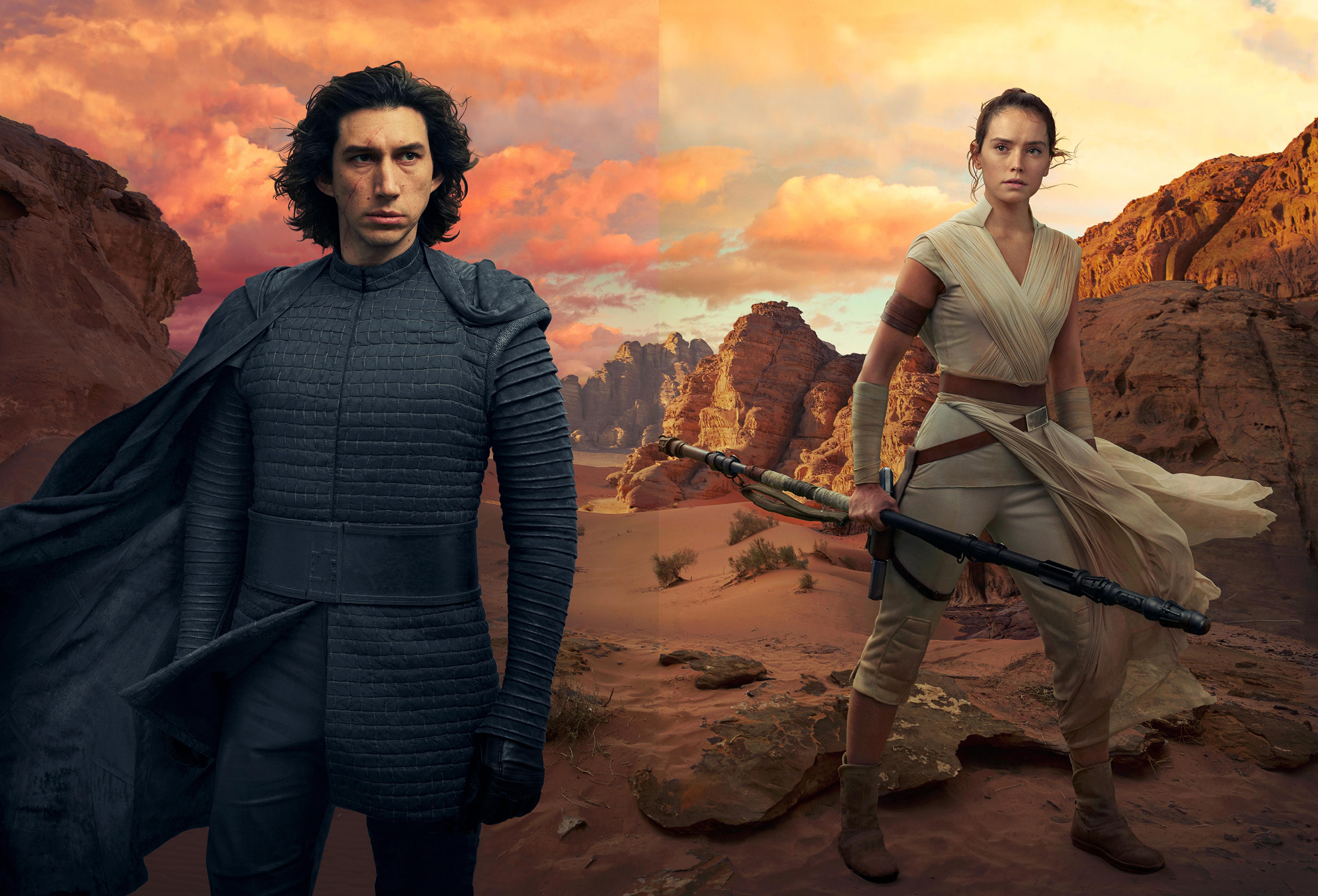 Kylo Ren and Rey In Star Wars The Rise of Skywalker