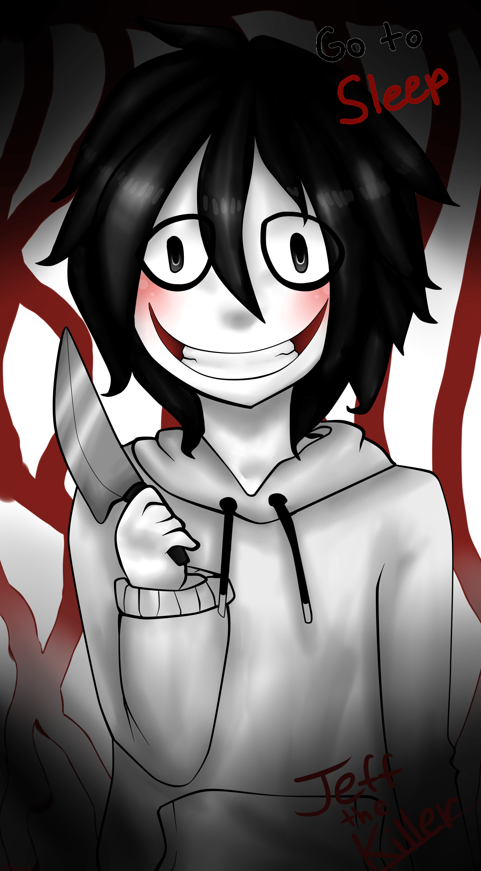 AI Art Generator: Anime girl as jeff the killer