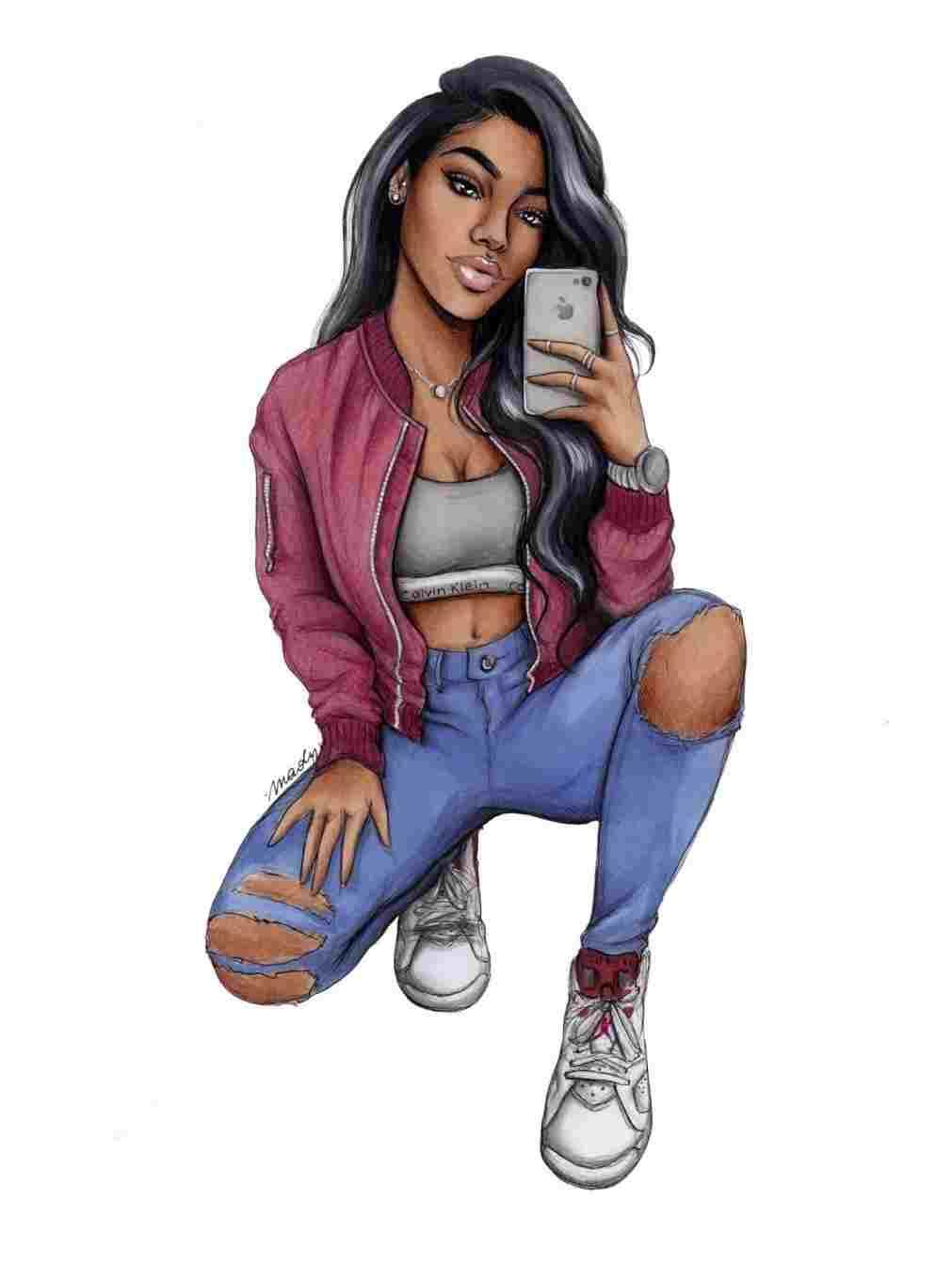 Nikeshoes Black Girl Cartoon Drawing Tumblr On In Fashion