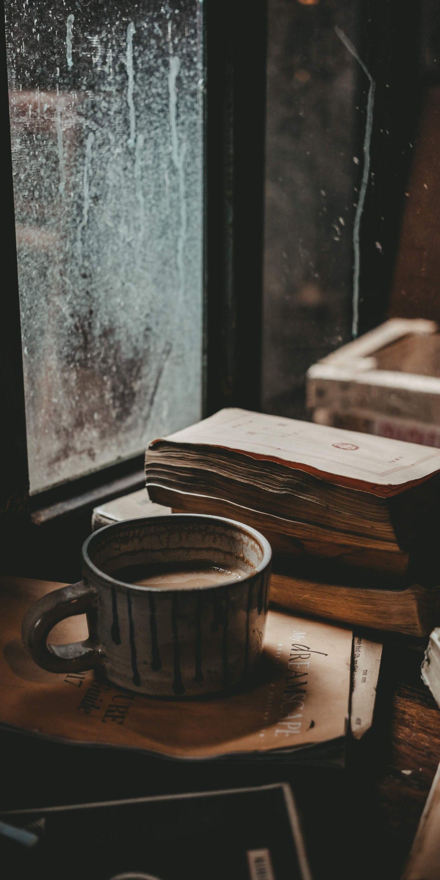 Coffee Wallpaper iPhone, Book Wallpaper, Pastel Wallpaper