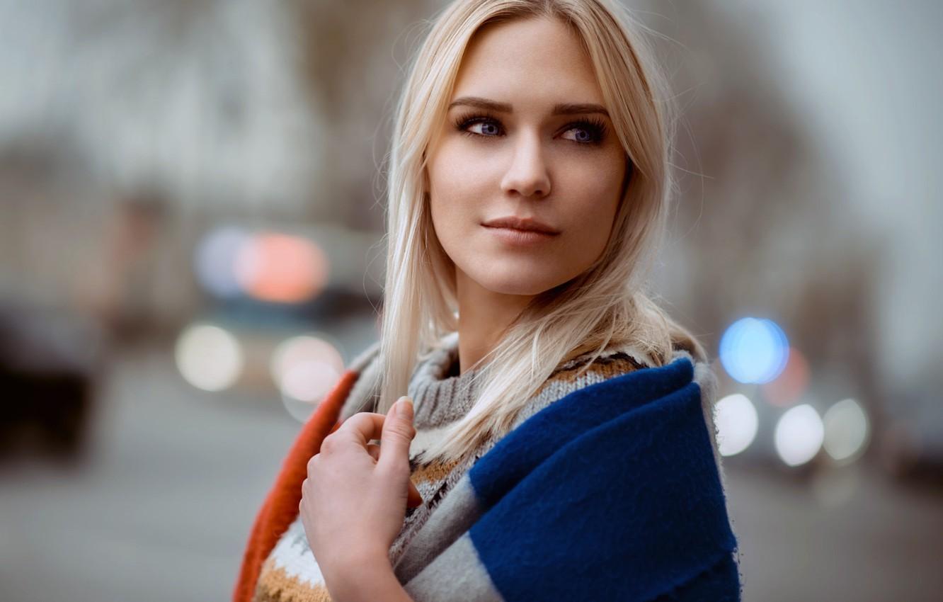 Wallpaper girl, long hair, photo, blue eyes, model, bokeh