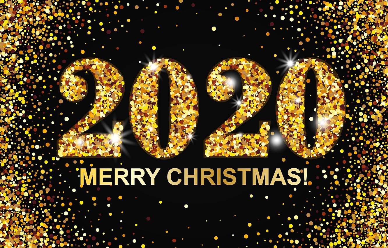 Wallpaper New year, gold, Christmas, New Year, Merry, 2020