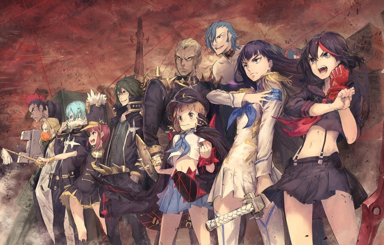 Wallpaper girls, group, anime, art, guys, characters, Kill La Kill