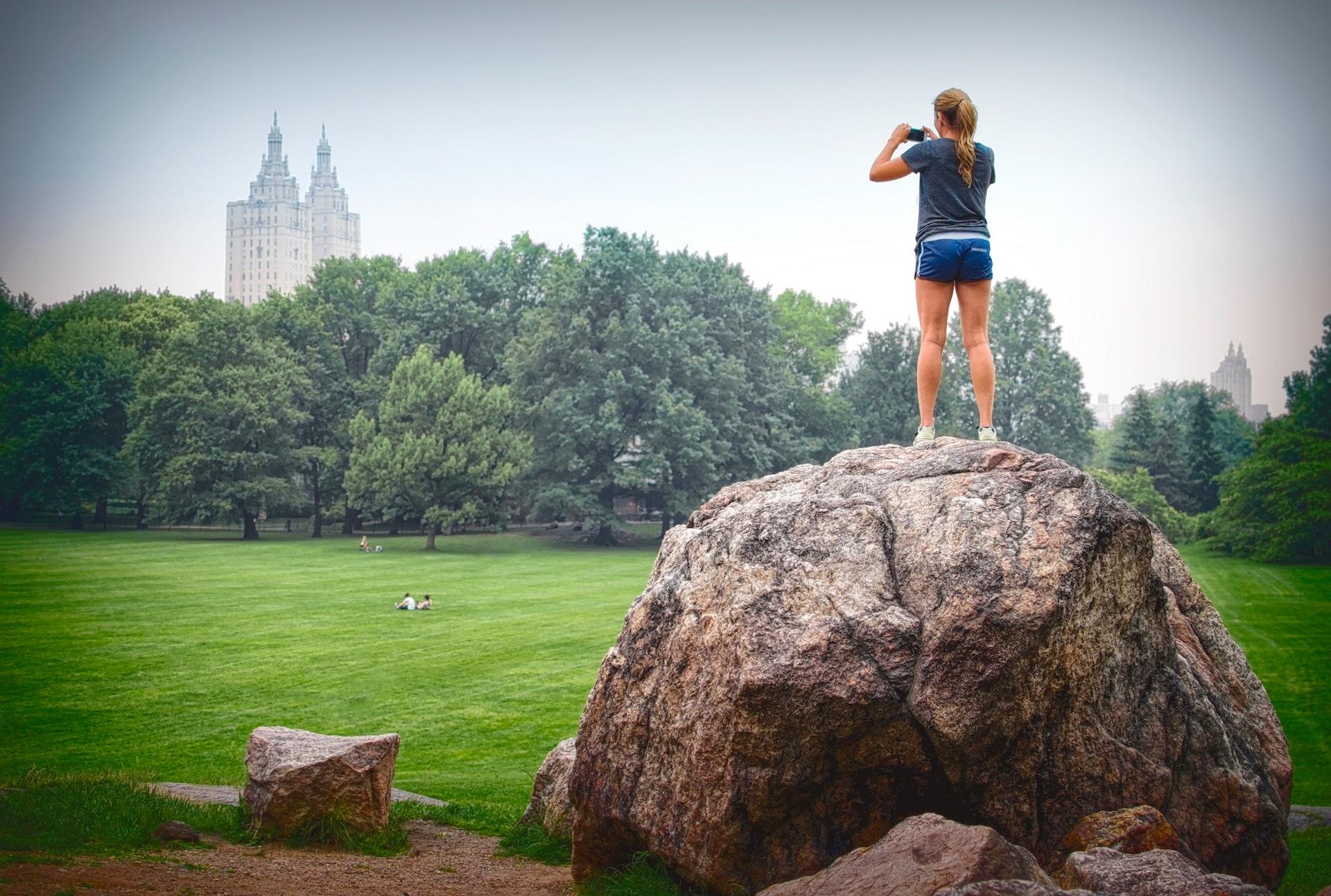Free of Misty Spring Day in Central Park NYC