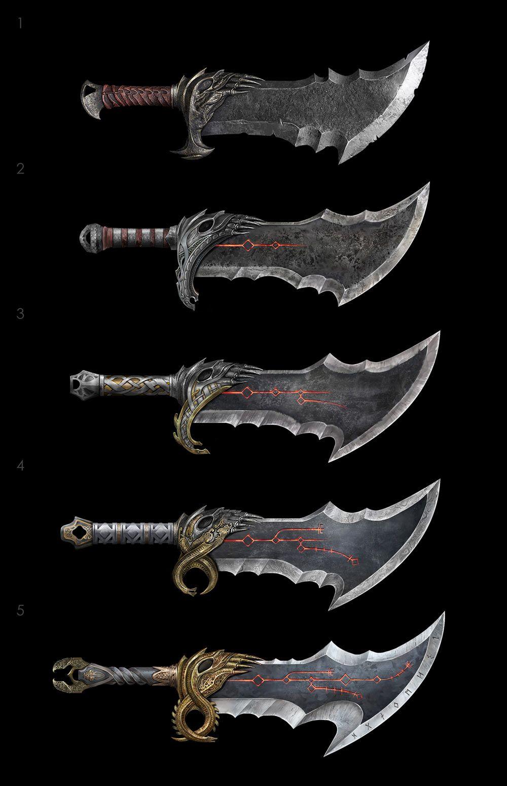 Blades of Chaos Upgrades Concept Art from God of War.