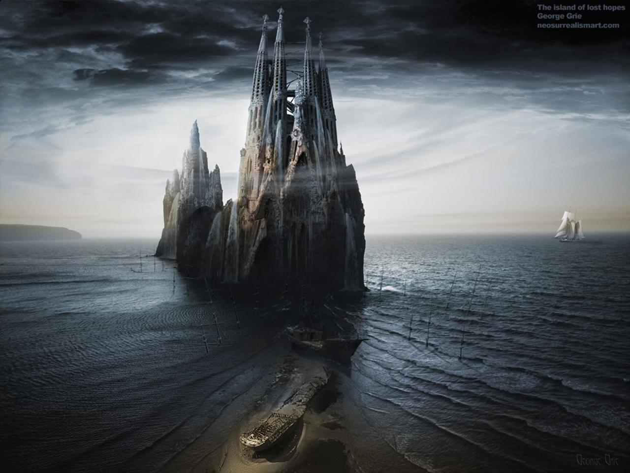 The island of lost hopes. surreal Gothic fantasy