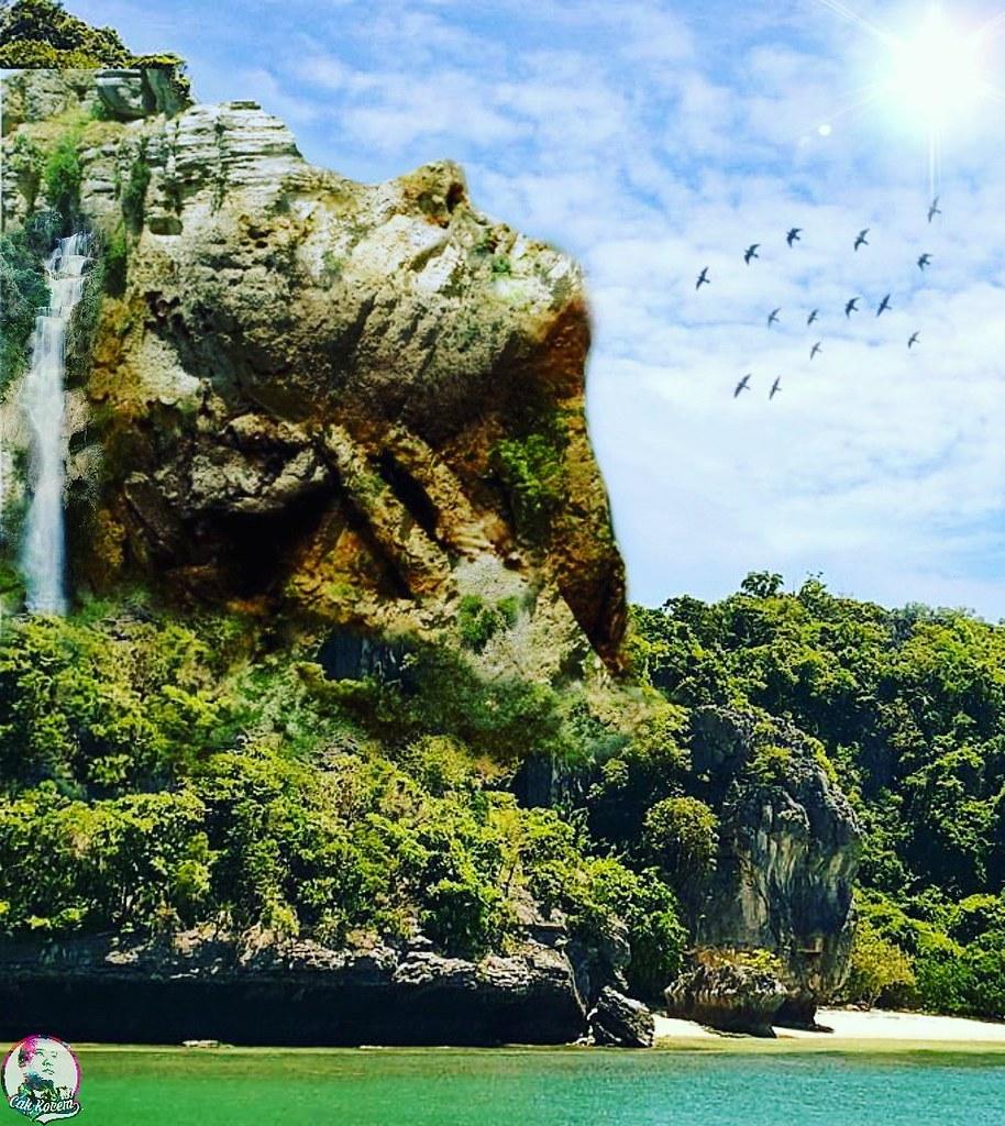 The lady statue rock cliff manipulation #fantasy #cakkocem