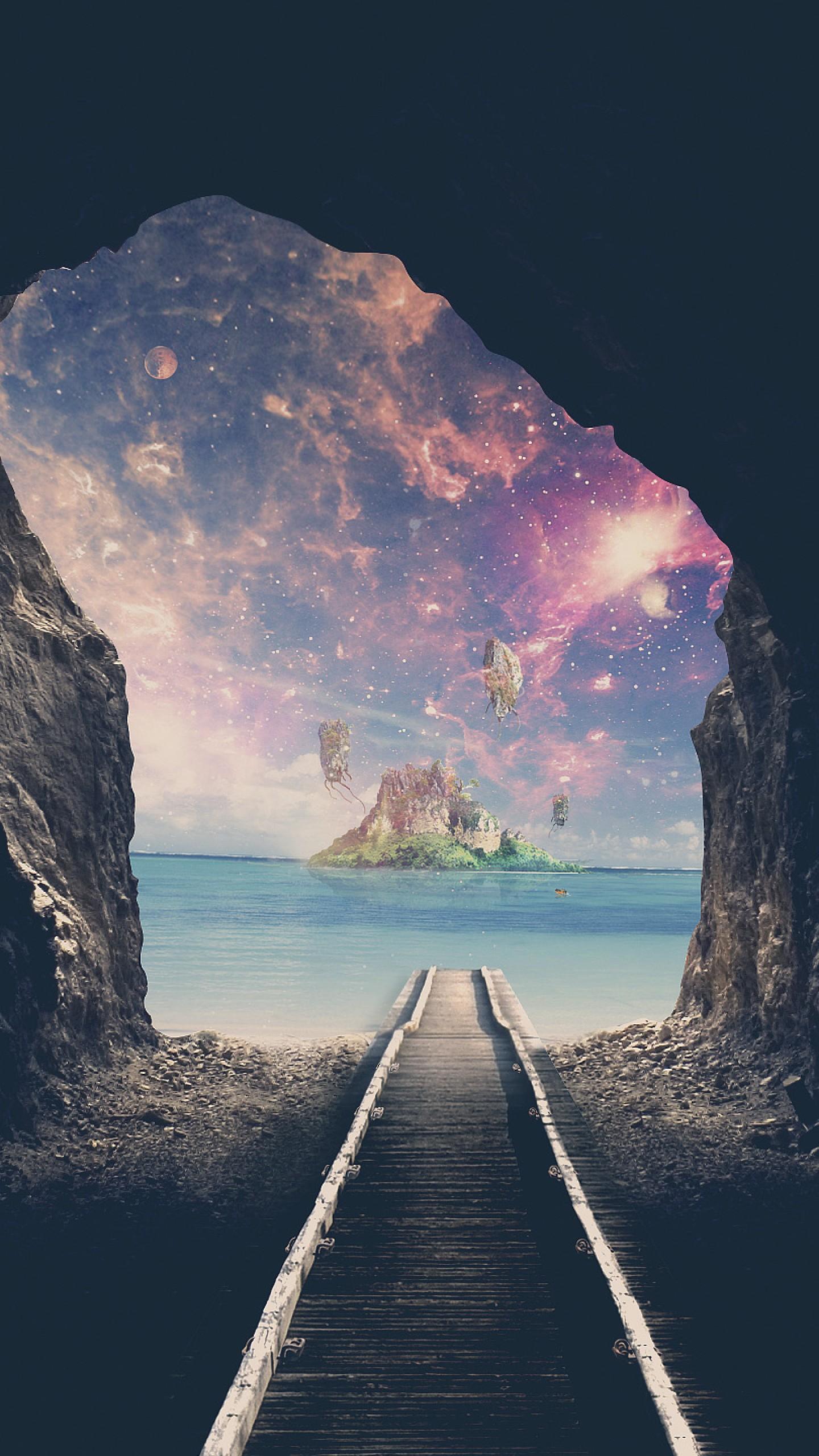 Wallpaper Island, Tunnel, Railway track, Mystic, Dream