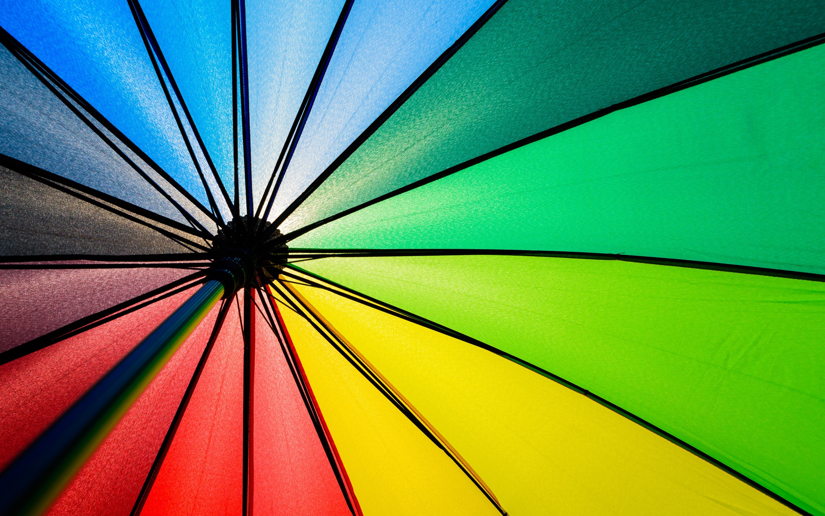 Wallpaper Umbrella, colorful fabric, rainbow colors